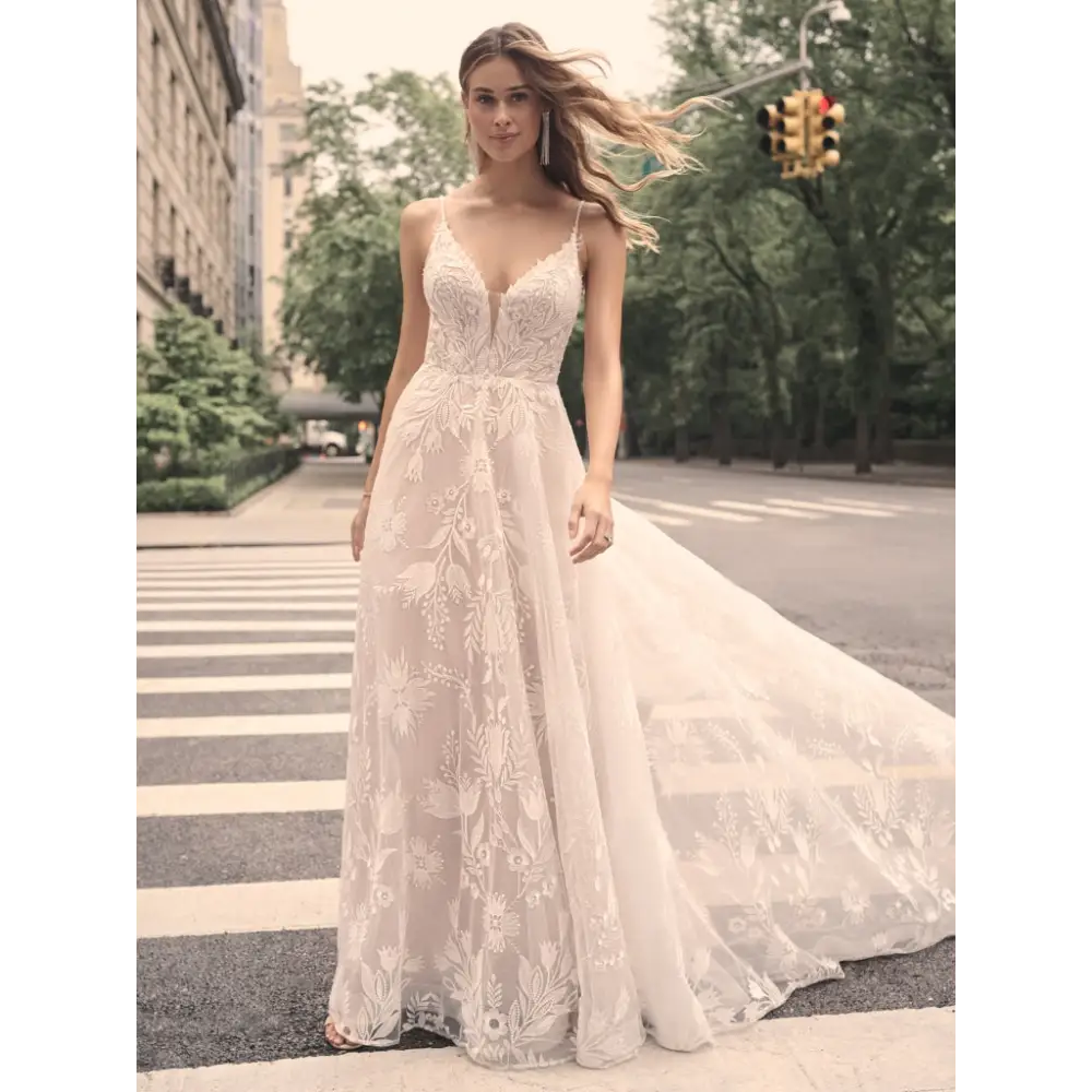 Keisha by Maggie Sottero - Elegant Lace Wedding Dress for Brides | Perfect for Church Ceremonies & Beach Weddings