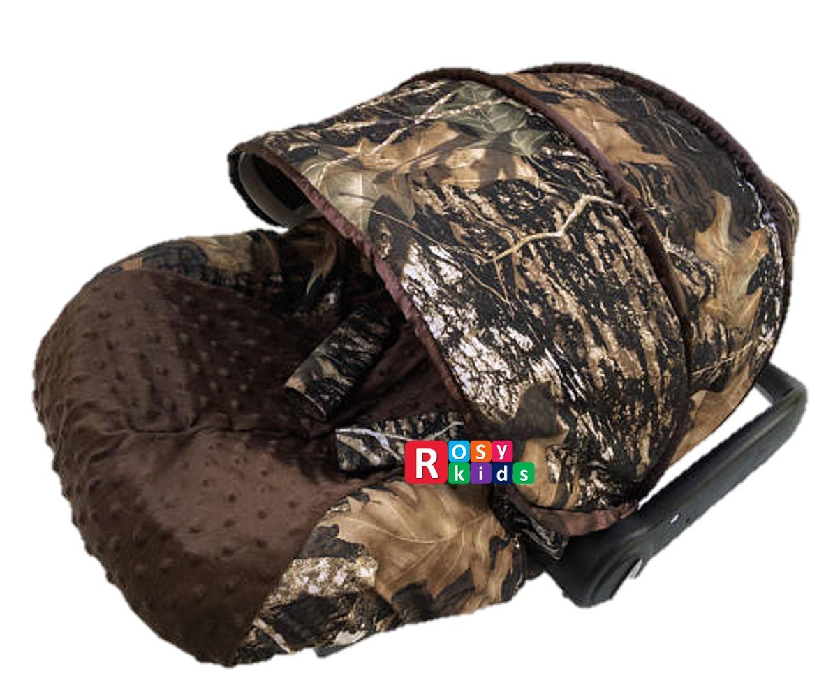 Rosy Kids Infant Car Seat Canopy Cover 3-Piece Set - Breathable Cotton Baby Car Seat Cover Kit for Boys & Girls (C050200) - Perfect for Strollers, Shopping Carts & Outdoor Protection