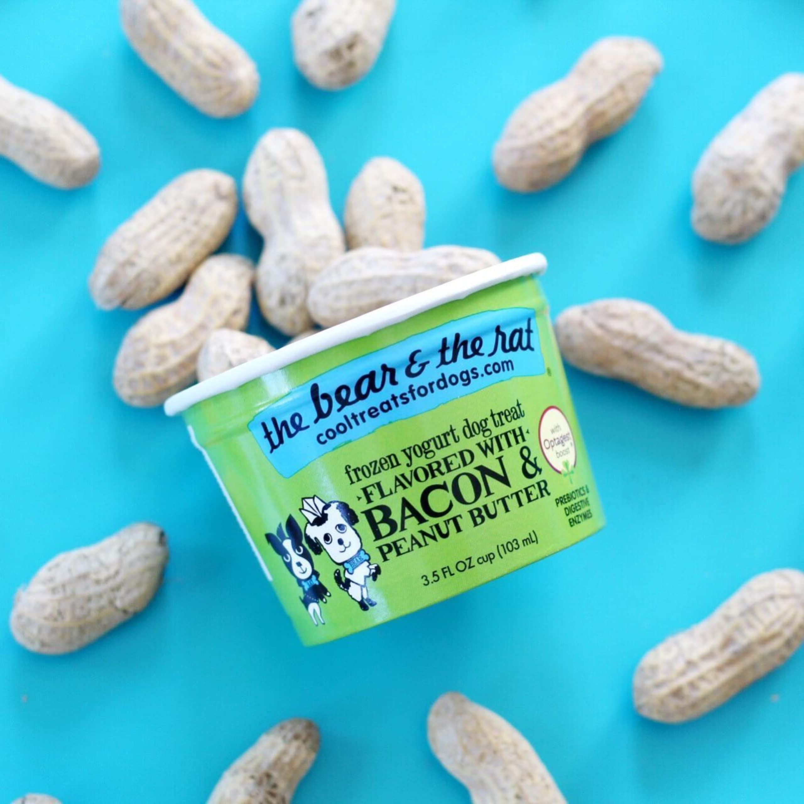 Bacon & Peanut Butter Frozen Dog Treats - Healthy Ice Cream for Puppies to Large Dogs (Pack of 4) | Gut-Friendly Pup Cups | Made in USA by The Bear & The Rat | Perfect for Summer Treats & Dog Birthday Parties