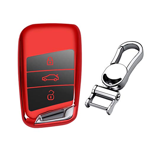 Glossy Red - Metal Keychain