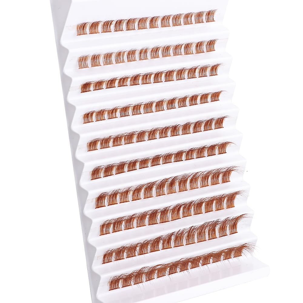 Outopen 140Pcs Brown Eyelash Clusters - Natural Look False Eyelashes Extensions, D Curl Wispy Cat Eye Lashes for DIY Lash Extensions at Home | Perfect for Daily Wear, Parties & Special Occasions (Z01)