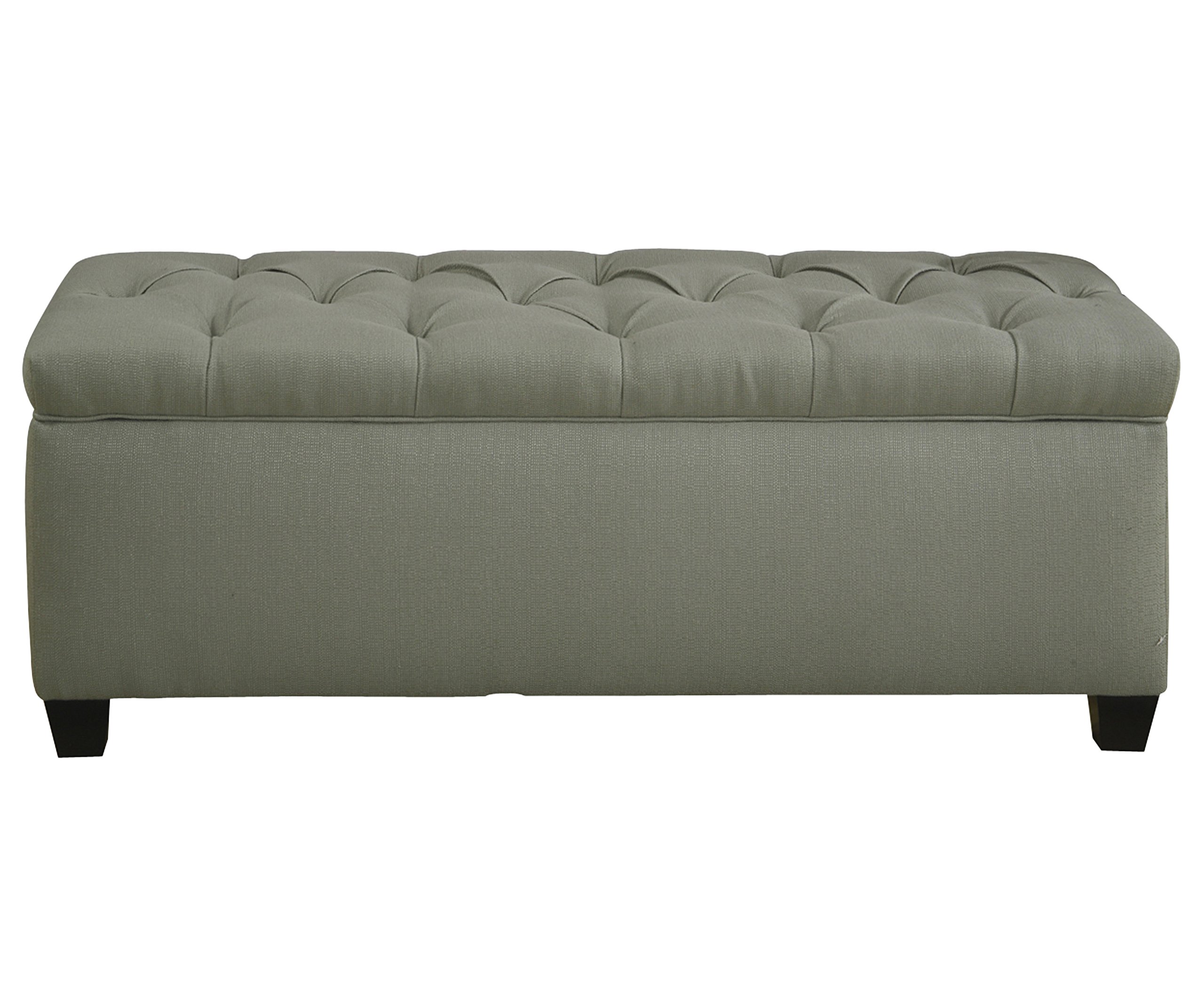 MJL Furniture Designs Candice Sea-Foam Upholstered Storage Bench with Tufted Seat - Stylish Entryway Bench, Bedroom Storage Ottoman, Living Room Seating - Perfect for Small Spaces & Home Decor