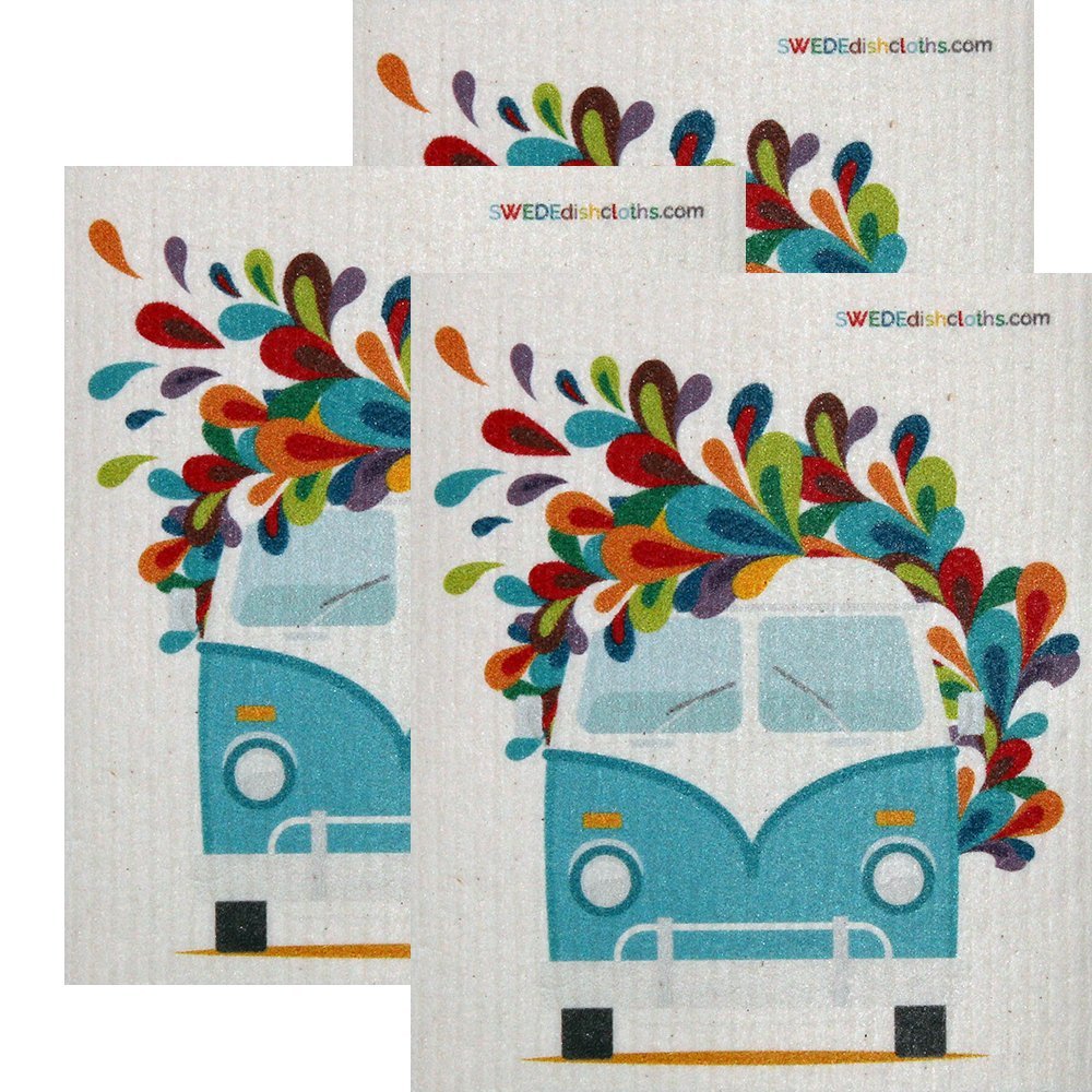Eco-Friendly Swedish Dishcloths Set of 3 | Highly Absorbent Reusable Cleaning Wipes | Perfect for Kitchen, Bathroom & Car Cleaning | Sustainable Alternative to Paper Towels