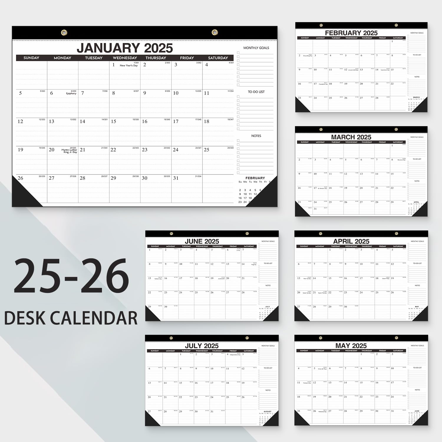 Kyweel 2025-2026 18-Month Desk & Wall Calendar Combo (17