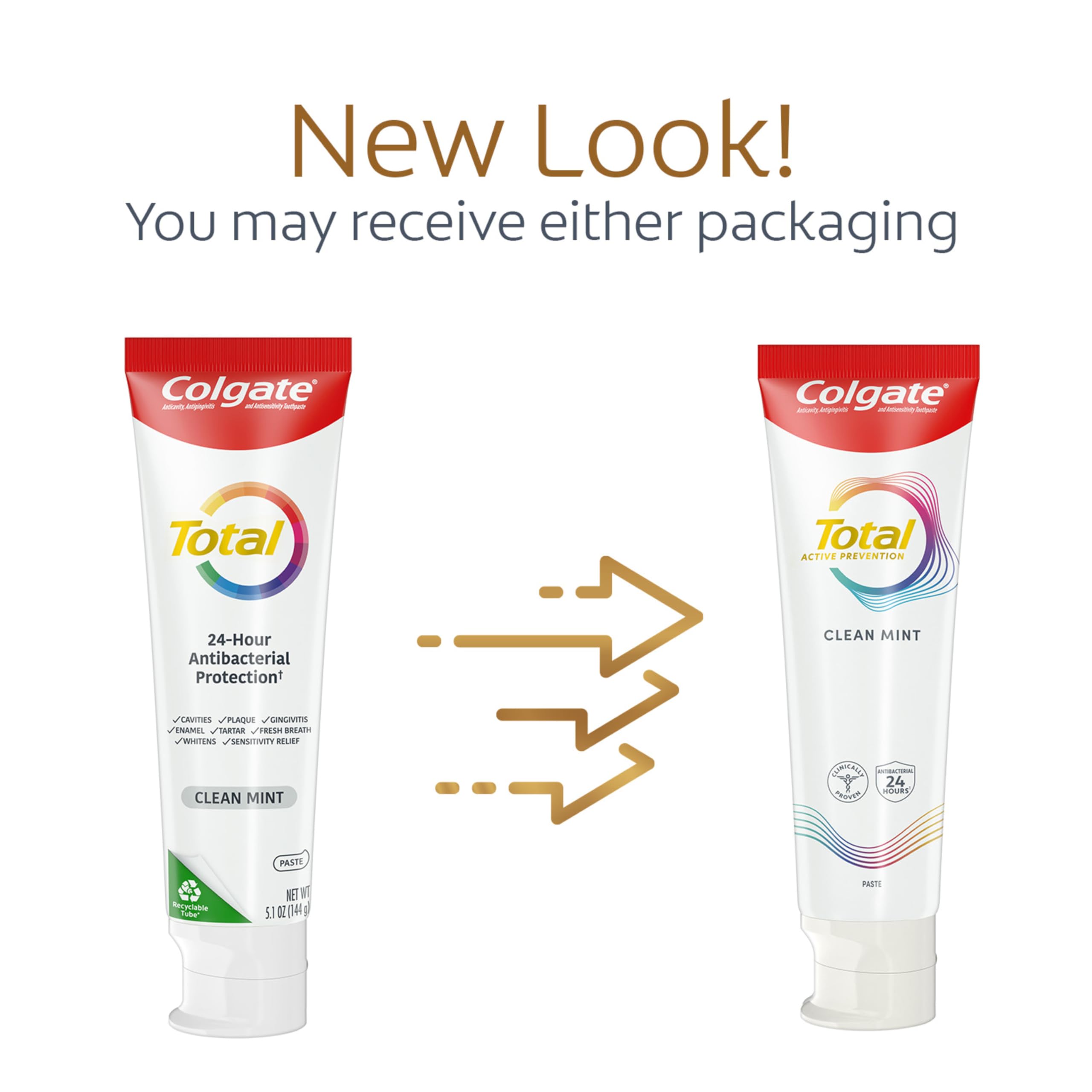 Colgate Total Clean Mint Toothpaste - 5.1 oz Tube for Fresh Breath & Plaque Protection | Whitening & Cavity Prevention | Ideal for Daily Oral Care at Home & Travel