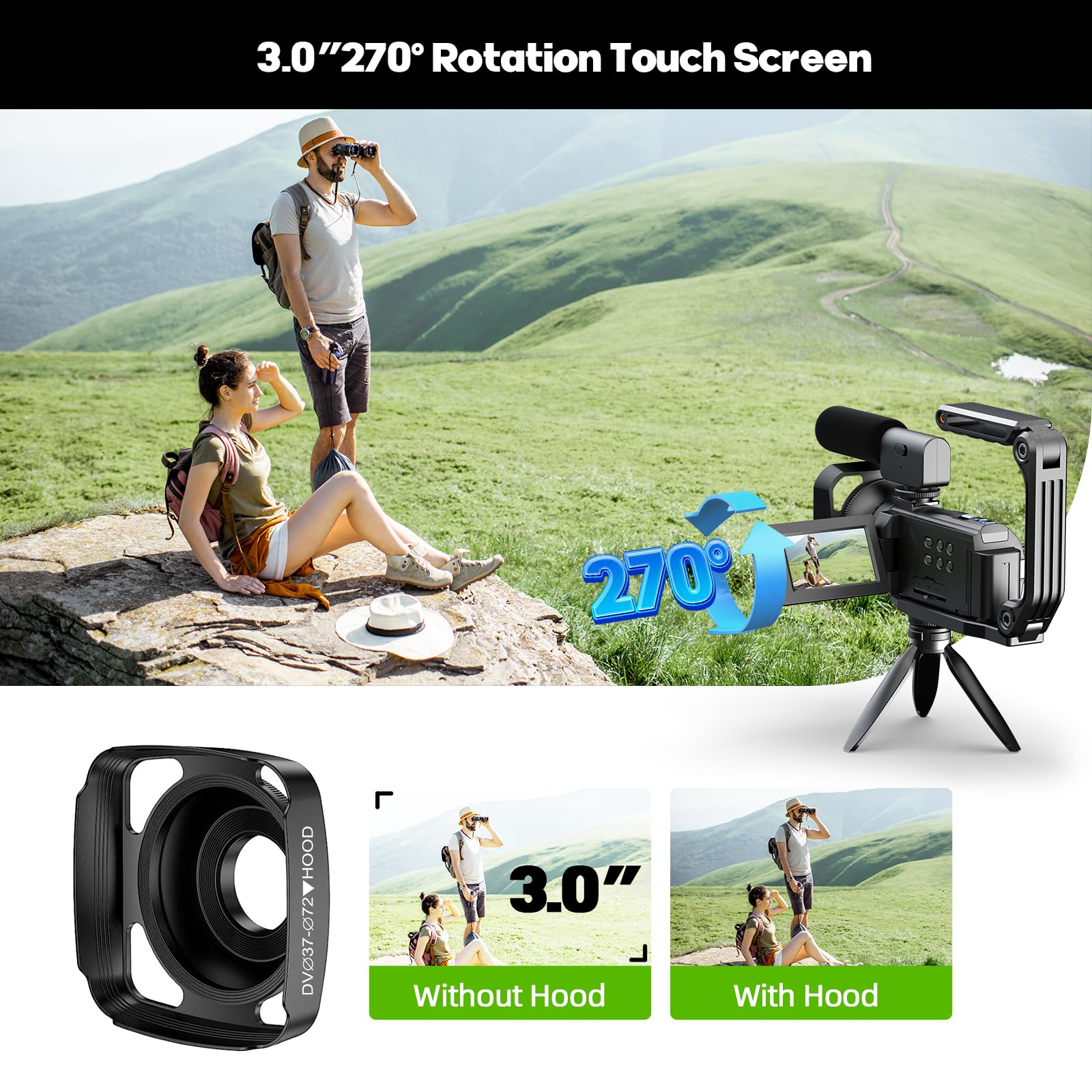 HOTPEAK 5K Dual Lens WiFi Video Camera with IR Night Vision - 3