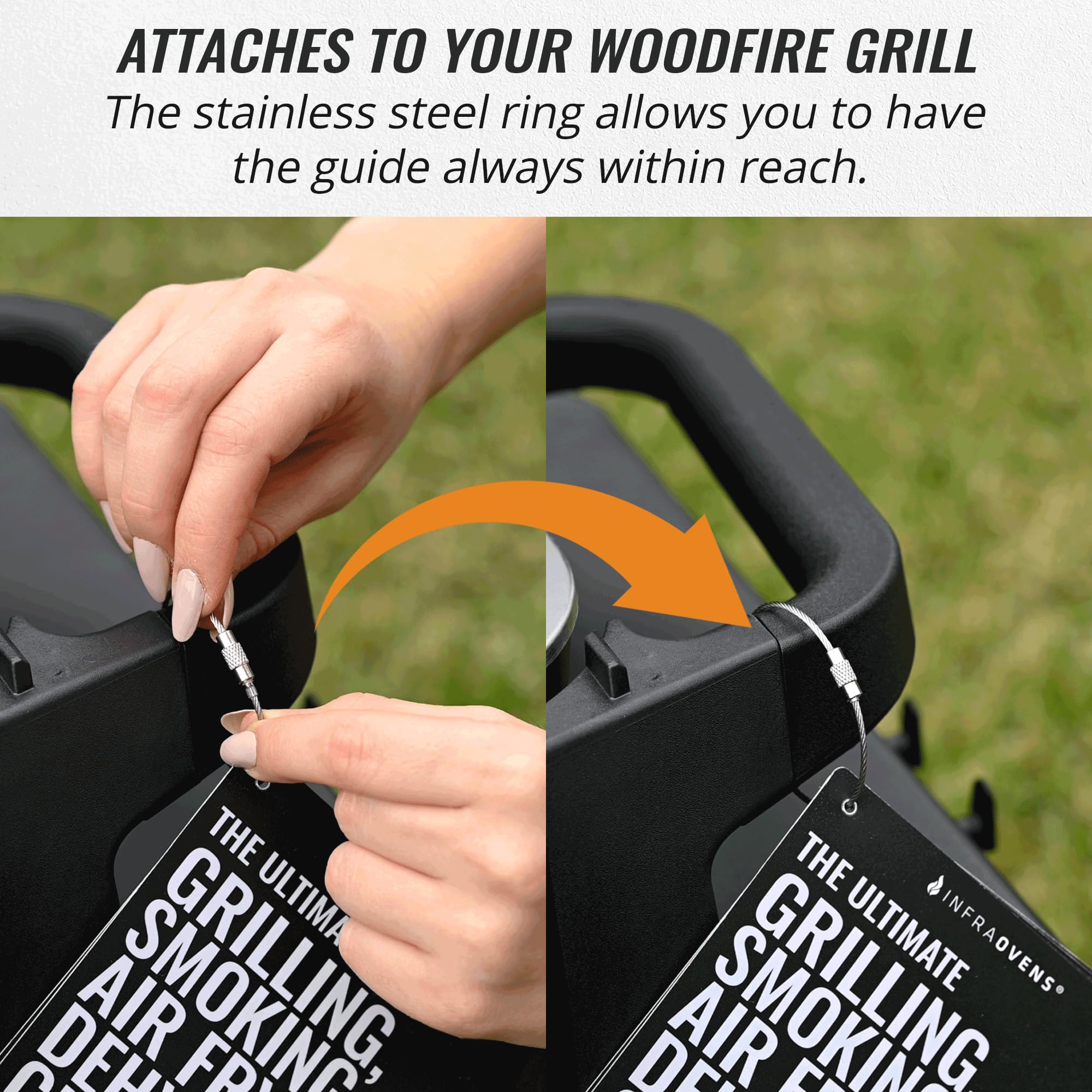 INFRAOVENS Reusable Drip Pan Liner for Ninja Woodfire Outdoor Grill Pro XL & Pro Connect XL (OG850 OG951) - Non-Disposable Grease Tray with 7-in-1 Cooking Guide - Perfect Accessory for Wood Fire Grill Smoker | Ideal for Backyard BBQs, Camping & Outdoor Cooking