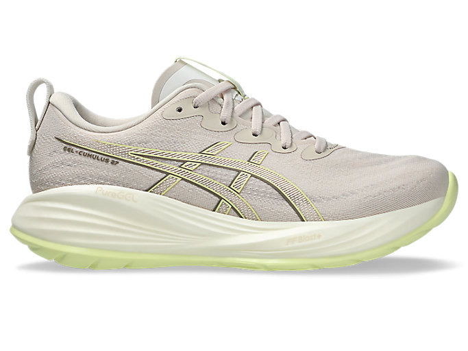 ASICS Women's GEL-CUMULUS 27 Running Shoes - White/Beige (D Width) | Lightweight Cushioned Sneakers for Road Running, Jogging & Gym Workouts