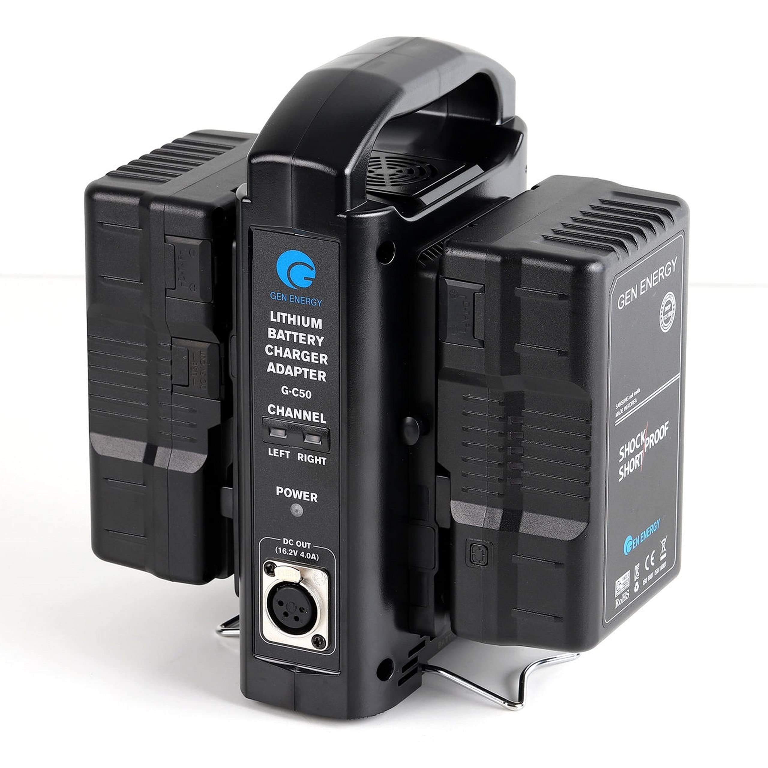 Gen Energy G-C50 Gold-Mount Battery Charger - Professional Camera Battery Charger for Sony, Canon, Nikon - Fast Charging & LED Indicator - Perfect for Film Production, Photography & Broadcast Studios