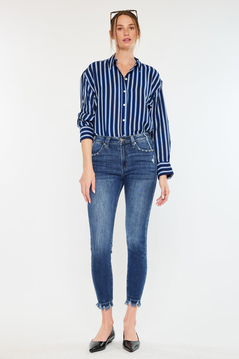 Kaleen High Rise Ankle Skinny Jeans for Women - Stretch Denim Pants, Slim Fit, Comfortable & Trendy - Perfect for Casual Outfits, Work, and Night Out