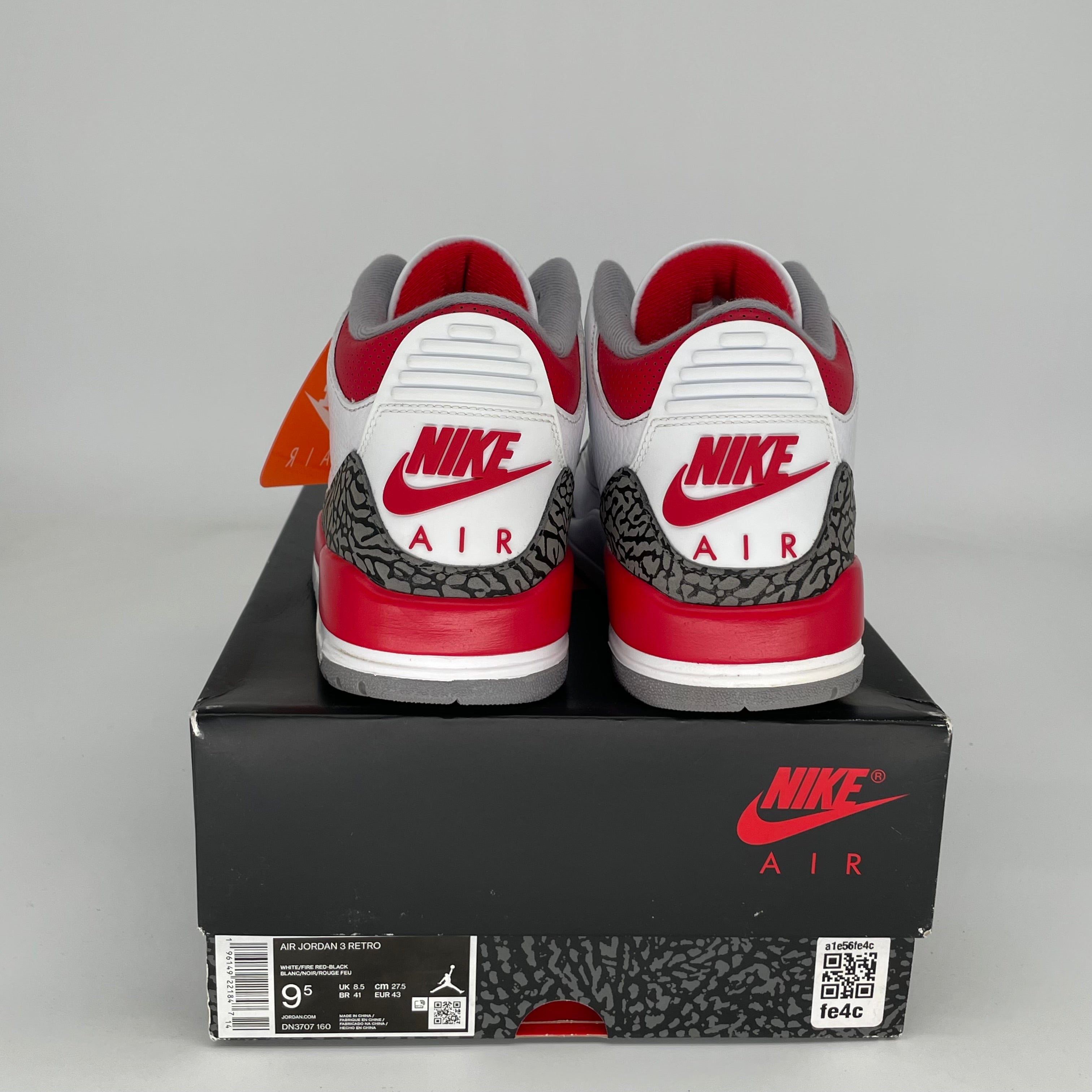 Air Jordan 3 Fire Red Men's Basketball Shoes Size 9.5 DN3707-160 - Retro Sneakers for Casual Wear, Street Style & Sneaker Collectors