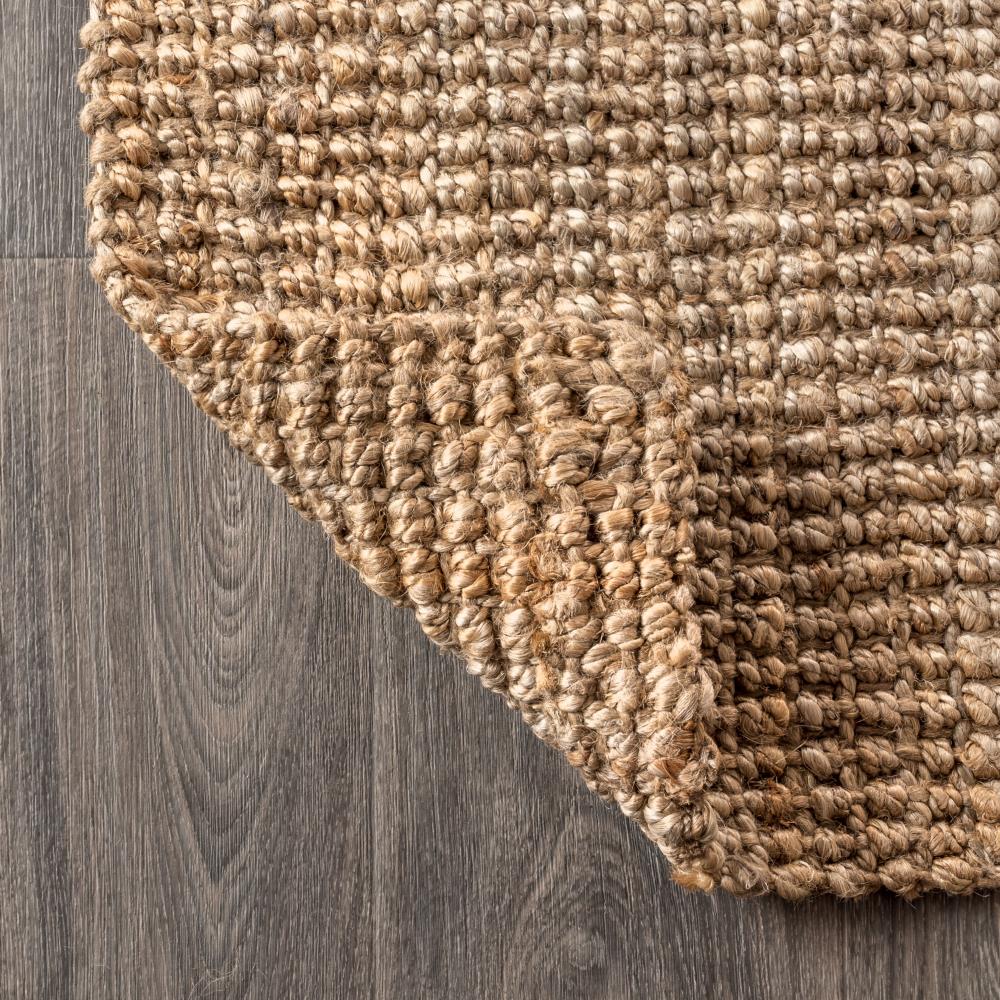 Hand Woven Chunky Jute Area Rug - Natural Eco-Friendly Floor Mat for Living Room, Bedroom & Home Decor - Soft & Durable Bohemian Style Rug for Indoor Use