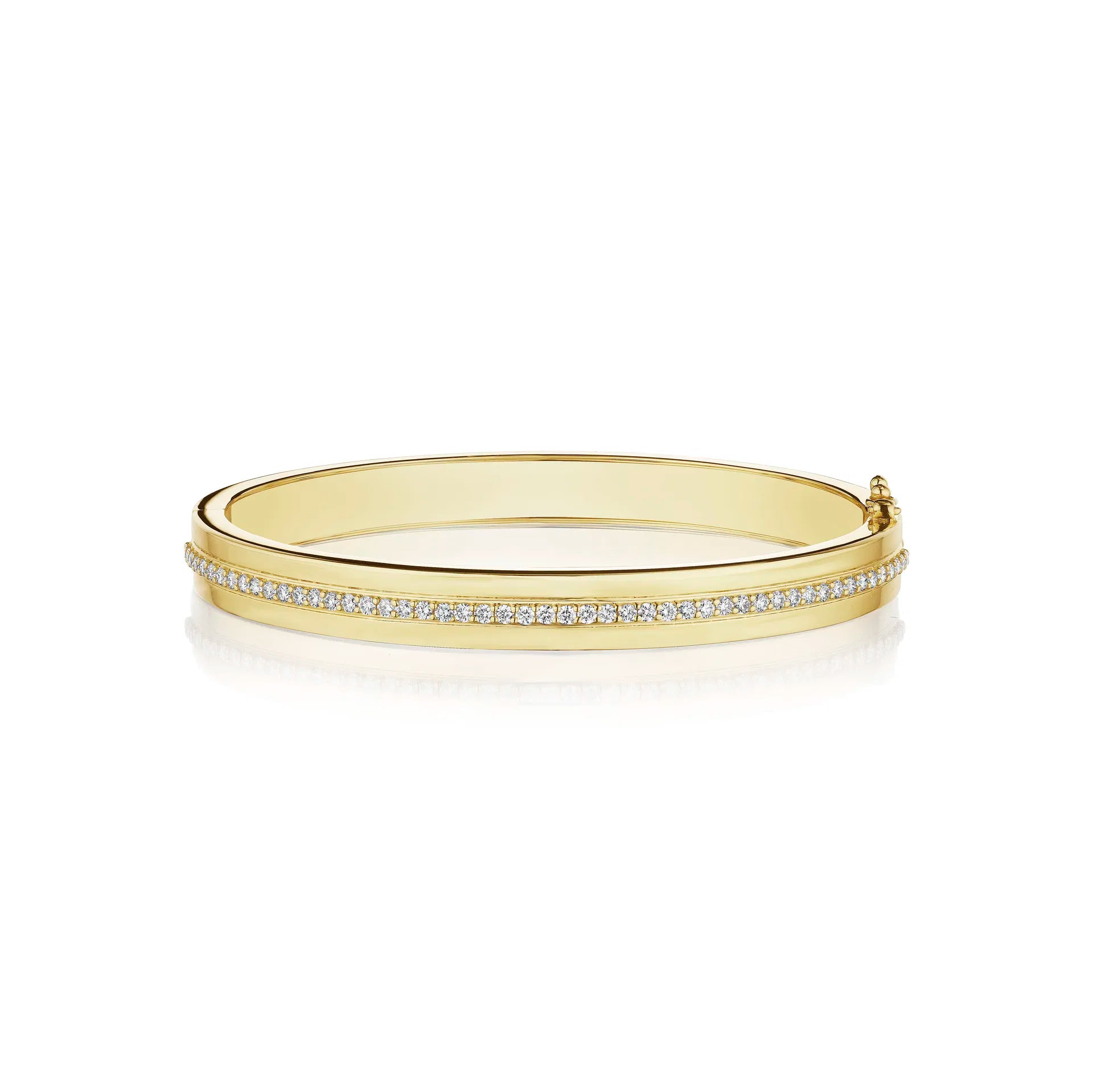 Penny Preville Diamond Row Bangle - Elegant 14K Gold Stackable Bracelet for Women | Perfect for Weddings, Anniversaries & Special Occasions