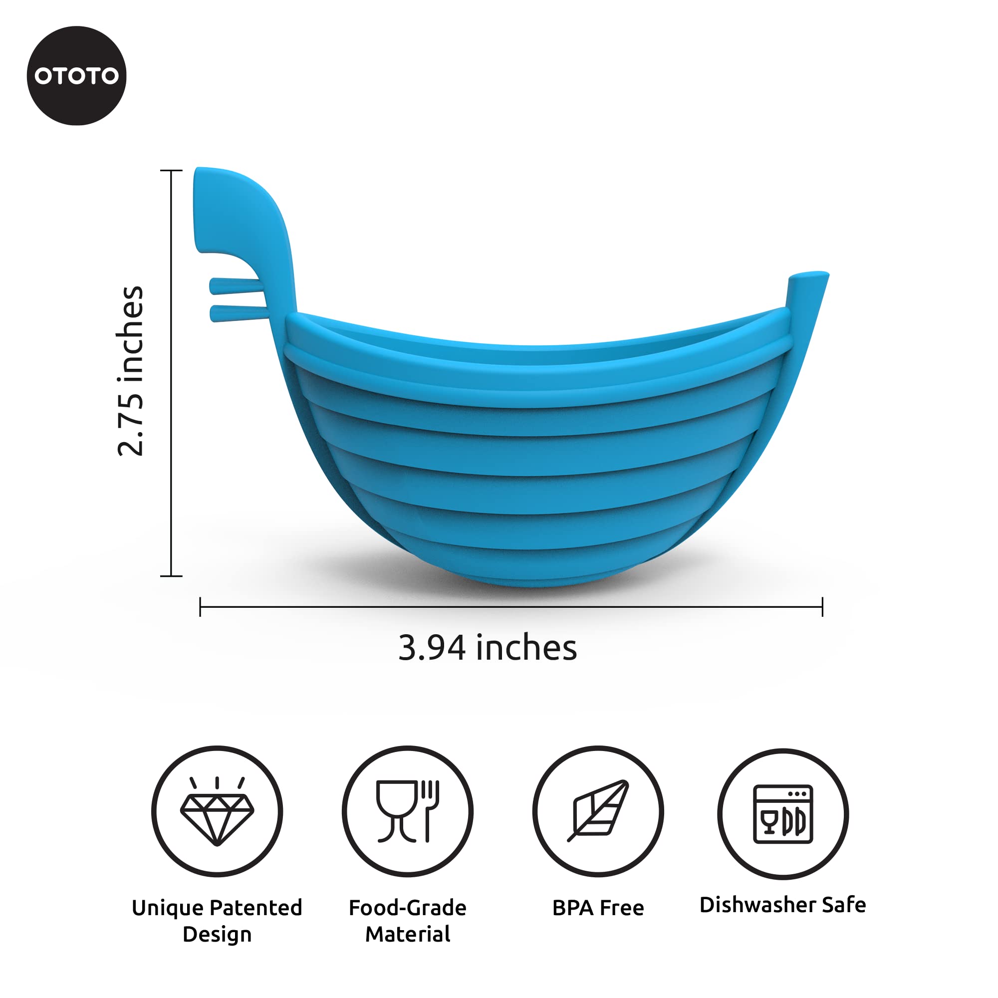 OTOTO New Eggondola Silicone Egg Poacher - Perfect Poached Egg Maker for Kitchen - Non-Stick Egg Cooker with Gondola Design - Ideal for Breakfast, Brunch & Healthy Cooking