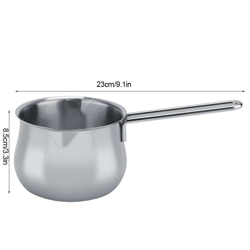 Premium Stainless Steel Milk Pot with Dual Pour Spouts - Butter, Cheese & Chocolate Melting Pot for Kitchen, Coffee Warmer & Small Saucepan - Perfect for Baking, Cooking & Melting Chocolate, Butter - Ideal for Home Chefs & Coffee Lovers