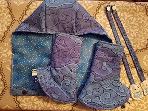 Tula Mermaid Tales Blue Waves Hoodie with Suck Pads & Reach Straps - Soft Baby Carrier for Comfortable Baby Wearing | Perfect for Errands, Walks & Parenting On-The-Go