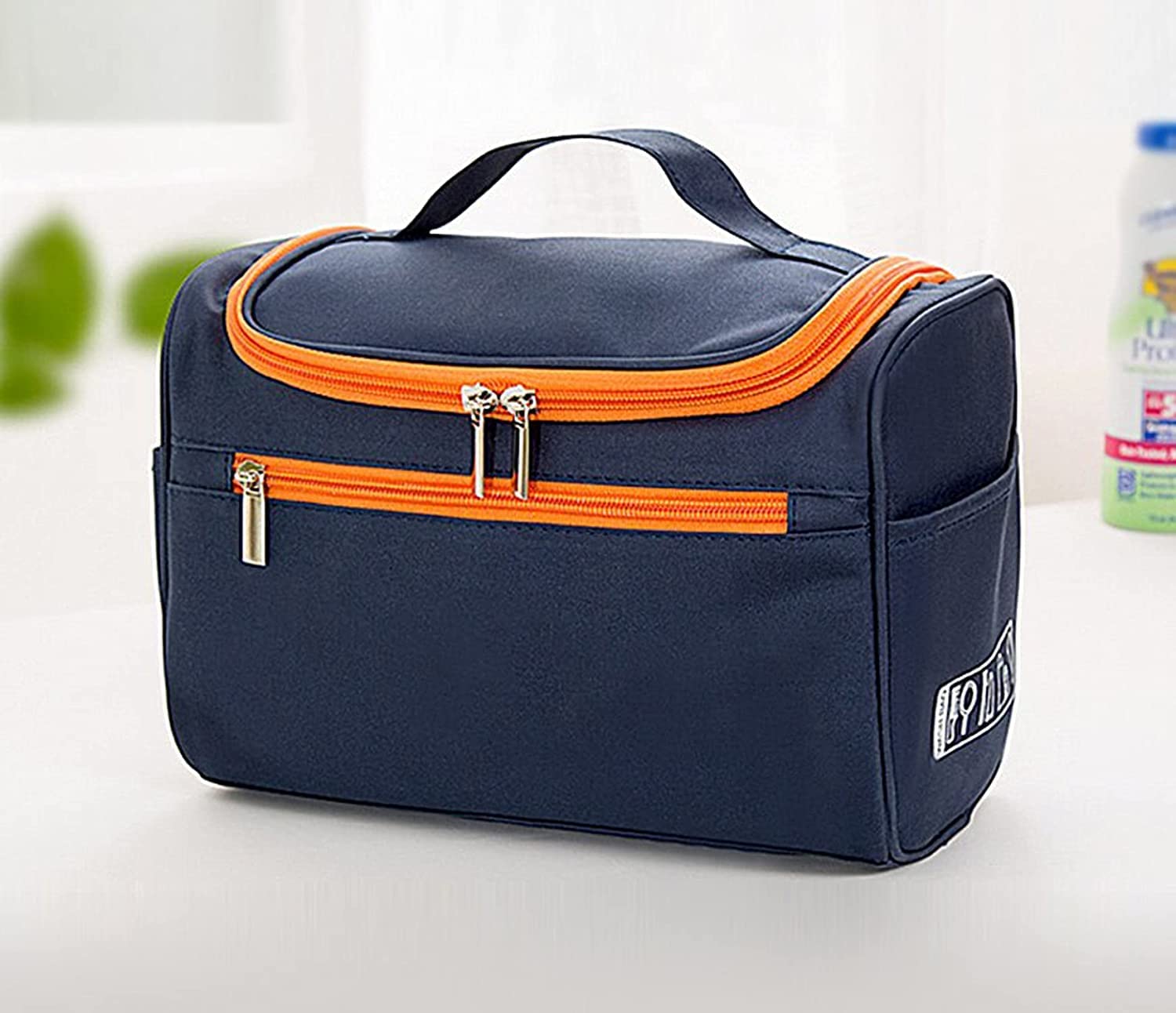 Clopic - Waterproof Travel Toiletry Bag & Makeup Organizer with Hook | Portable Cosmetic Pouch for Women | Perfect for Vacation, Gym & Daily Use (Blue)
