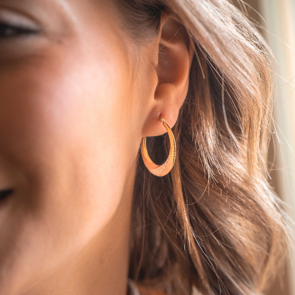 9ct Multi-Tone Gold Silver Filled 20mm Creole Hoop Earrings - Perfect for Everyday Wear, Parties & Special Occasions