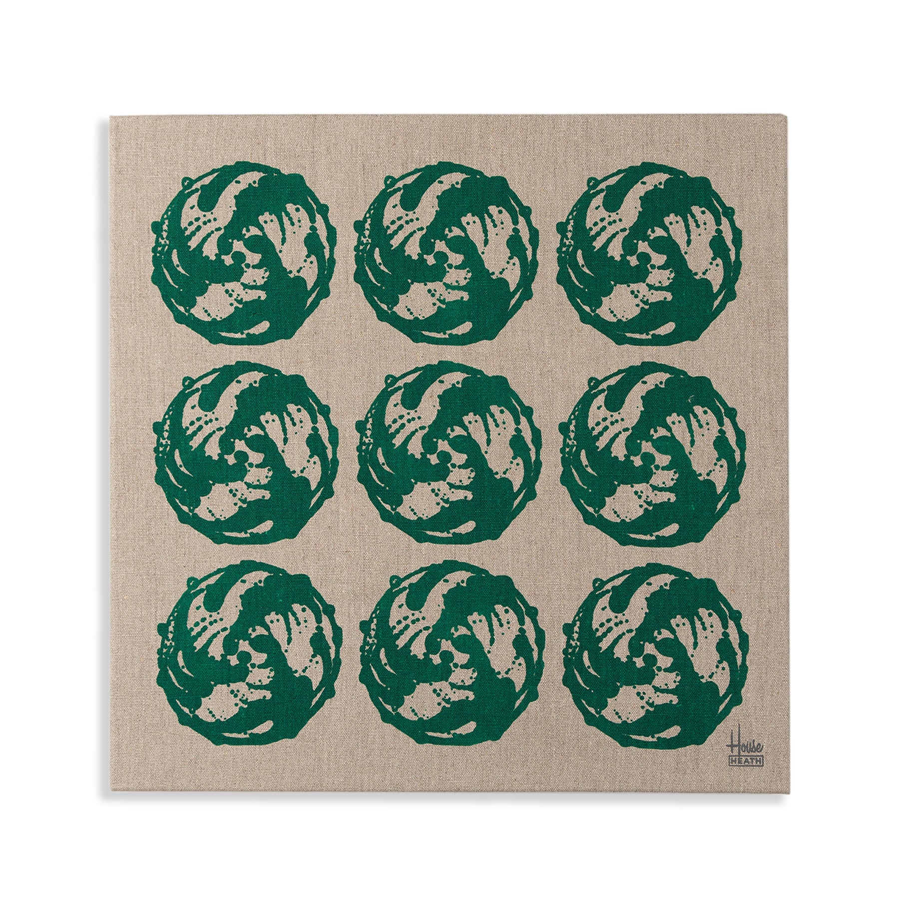 Vintage Emerald Tile Stretched Canvas Print - Wall Art Decor for Living Room, Bedroom & Office