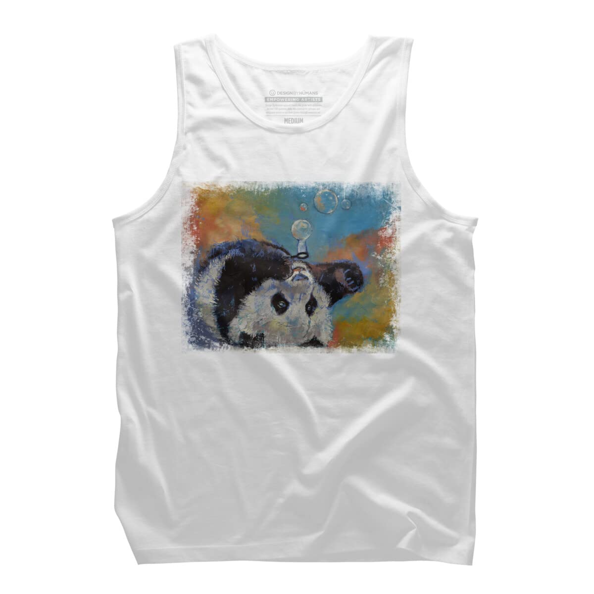 Design By Humans Men's Blowing Bubbles Graphic Tank Top by Creese - Soft Cotton Sleeveless Shirt for Summer, Casual Wear & Beach Outings