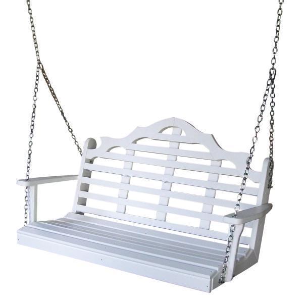 A & L Furniture Poly Marlboro Swing - Durable Outdoor Patio Swing with Weather-Resistant Cushions for Garden, Backyard, and Porch Relaxation