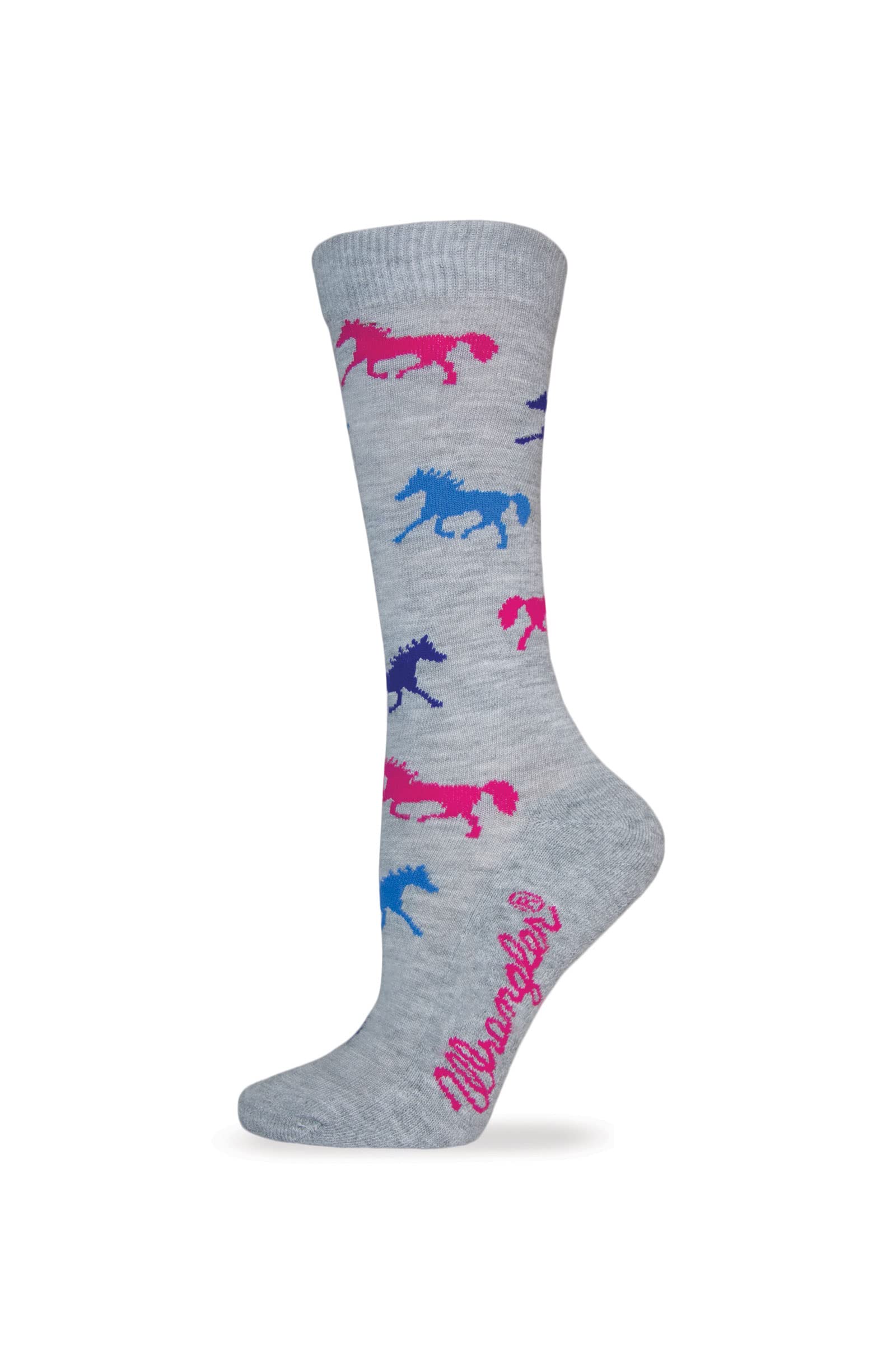 Wrangler Women's Horse Crew Socks - Comfortable Riding Socks for Equestrian & Western Wear - Perfect for Horseback Riding, Ranch Work & Outdoor Activities