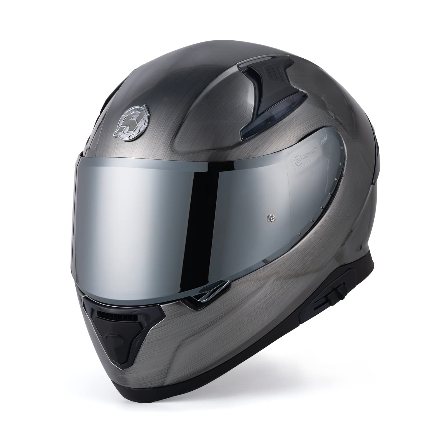 HAX DOT Approved Full Face Motorcycle Helmet - Lightweight Dual Rear Wing Design, Pinlock Ready for Anti-Fog - Durable Street Bike Helmet for Adults (Mercury, Size M) | Perfect for Urban Commuting, Highway Riding & Motorcycle Tours