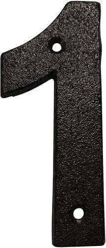 5 Inch Black Metal House Numbers for Outside - Durable Address Numbers for Door, Mailbox & Fence (Set of 1) - Perfect for Home, Office & Apartment Identification