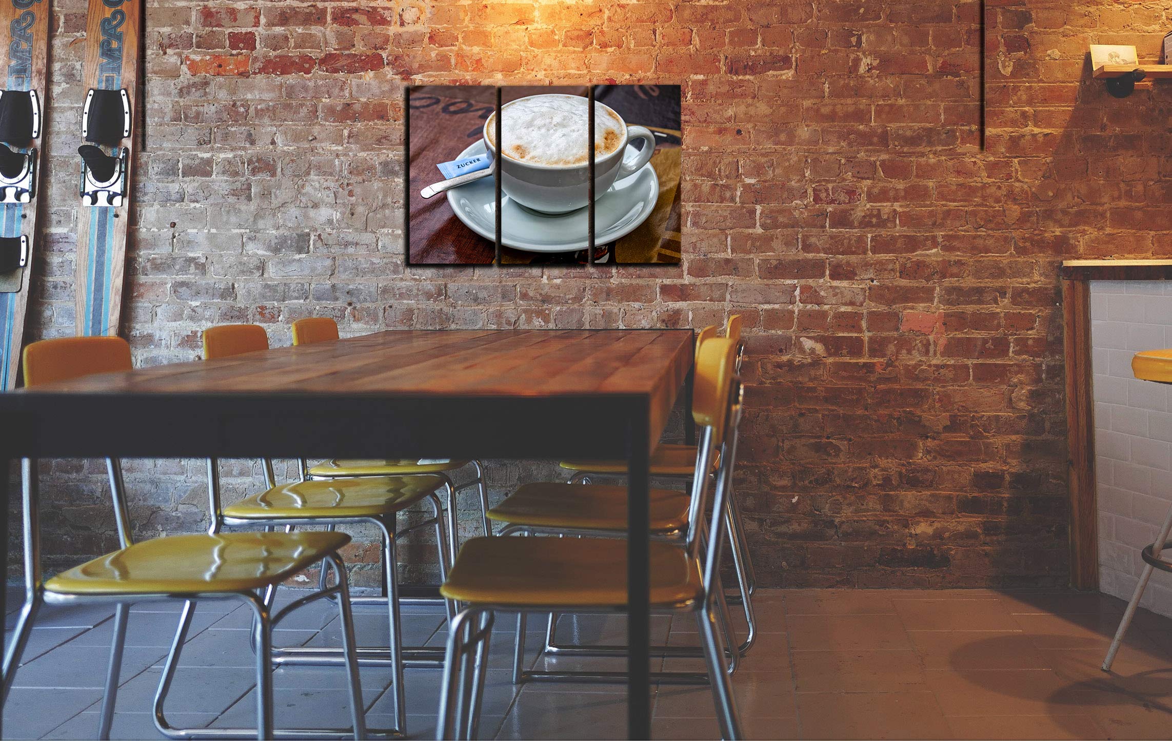 3-Piece Coffee Wall Art - Cappuccino Canvas Painting for Café Decor (22x33 in)