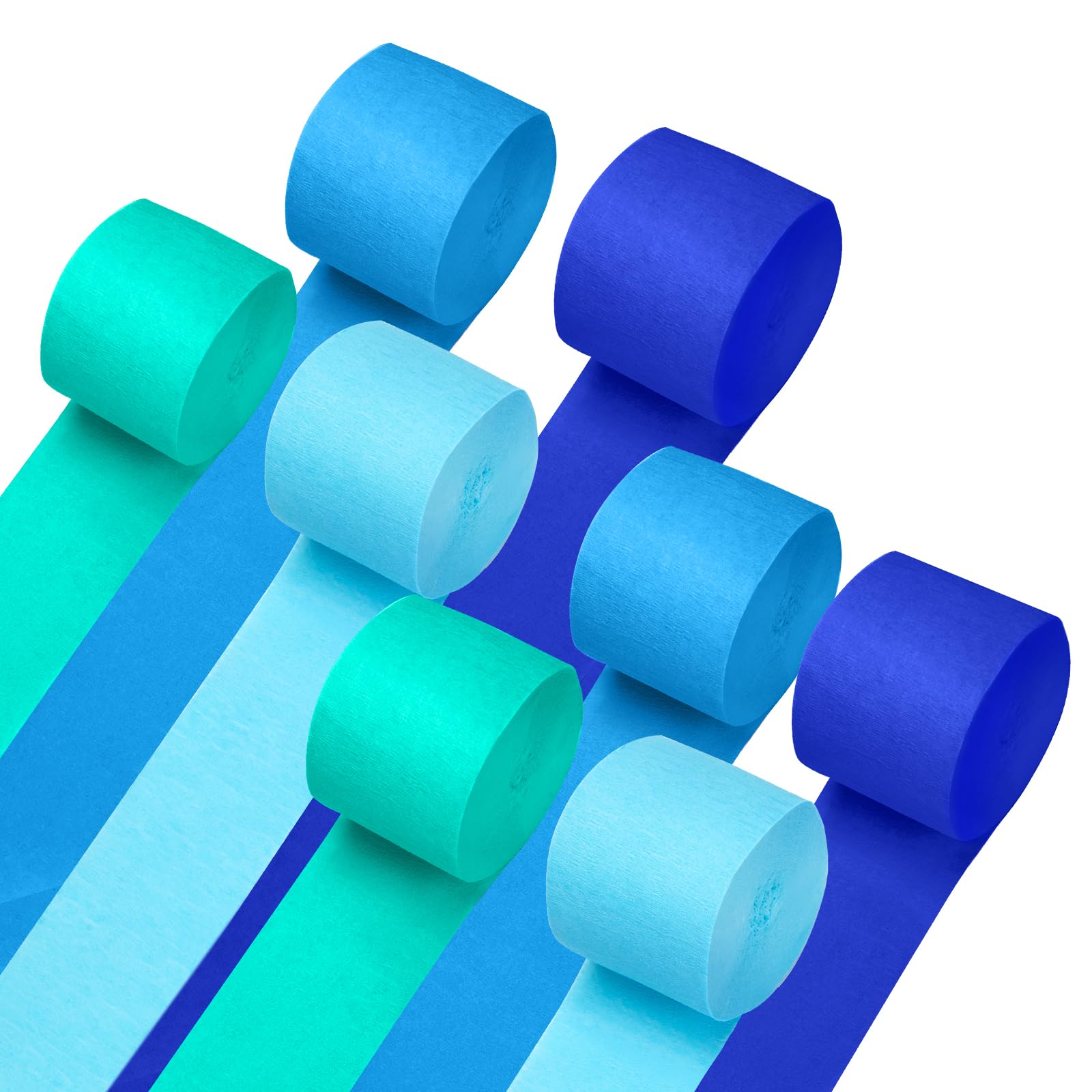 8 Rolls 656Ft Royal Blue Crepe Paper Streamers for Birthday, Wedding, Baby Shower, Christmas & Party Decorations | Ocean Theme Party Supplies & DIY Craft Decor