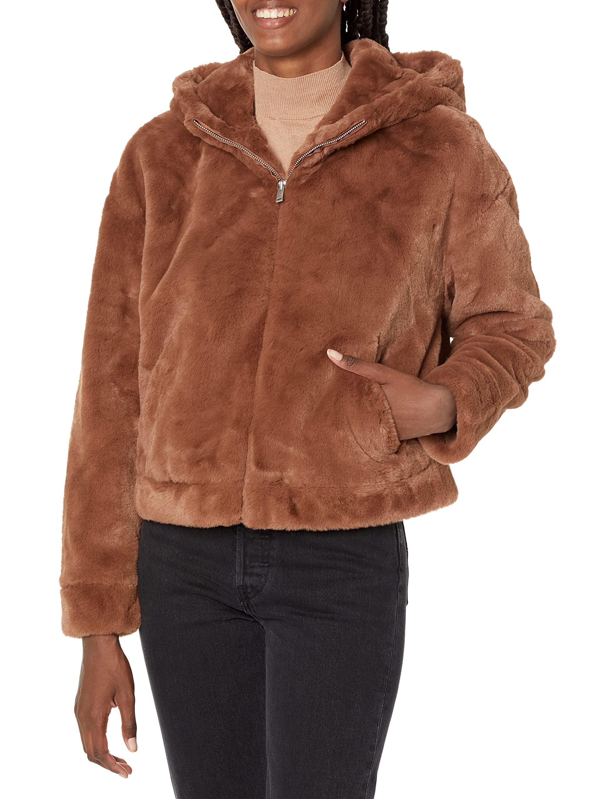 UGG Women's Mandy Faux Fur Hoodie - Cozy Winter Jacket with Soft Faux Fur Lining | Perfect for Cold Weather, Outdoor Activities & Casual Wear