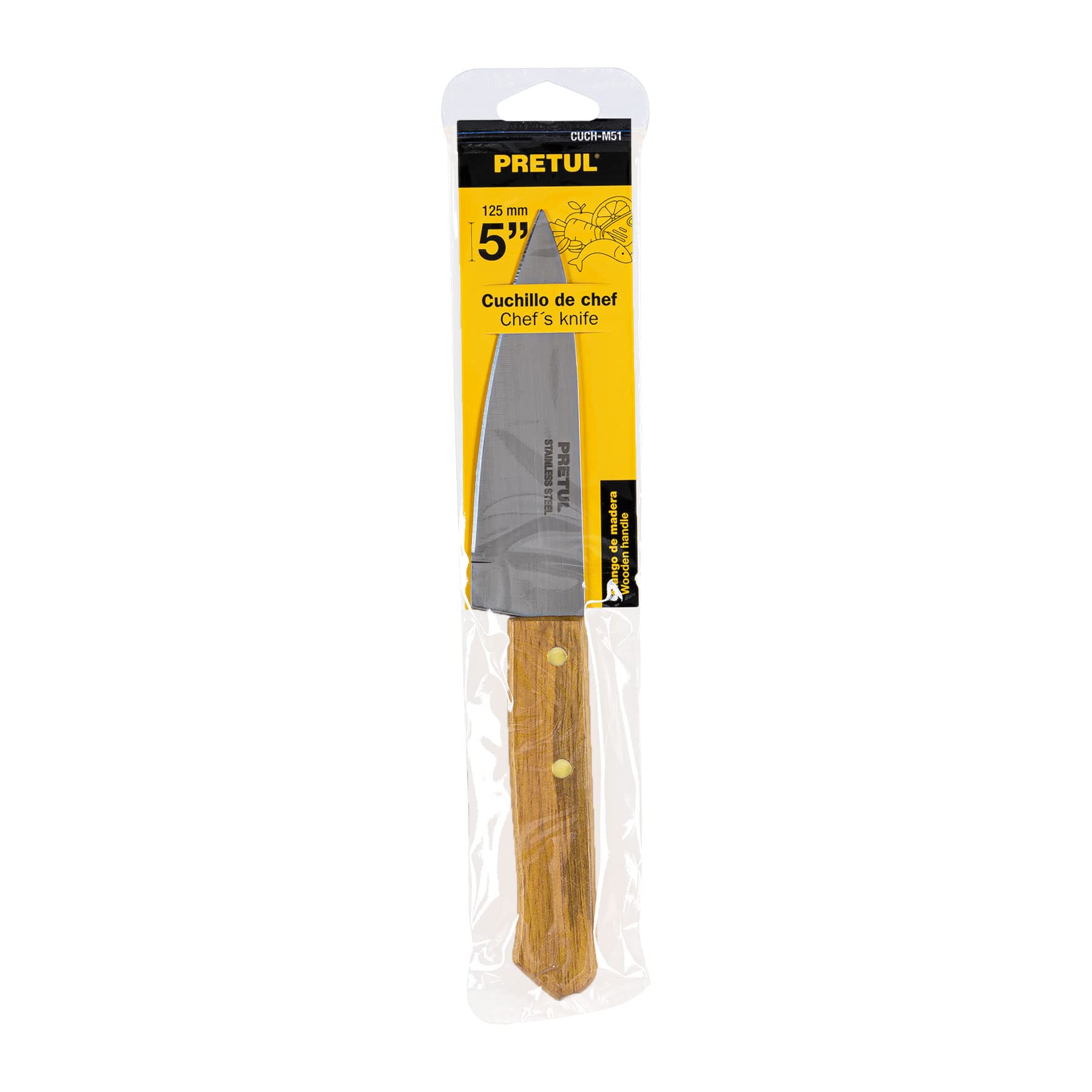 Premium 5-Inch Chef Knife with Wooden Handle - Professional Kitchen Knife for Slicing, Dicing & Chopping - Perfect for Home Cooks & Culinary Enthusiasts