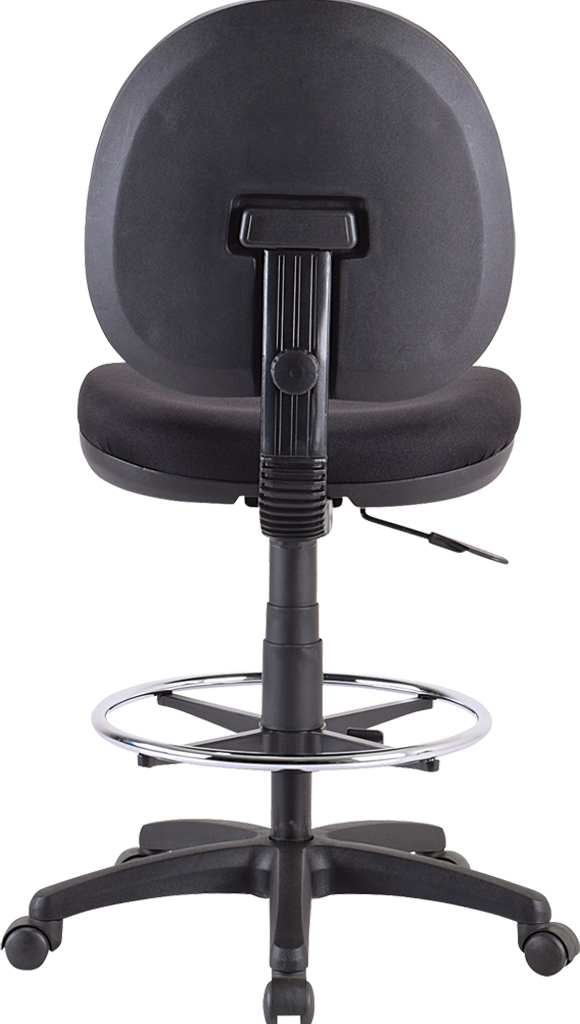 Eurotech Black Drafting Stool with Adjustable Height & Footrest - OSS400 & DSK500 Kit Included - Perfect for Architects, Artists & Office Workstations