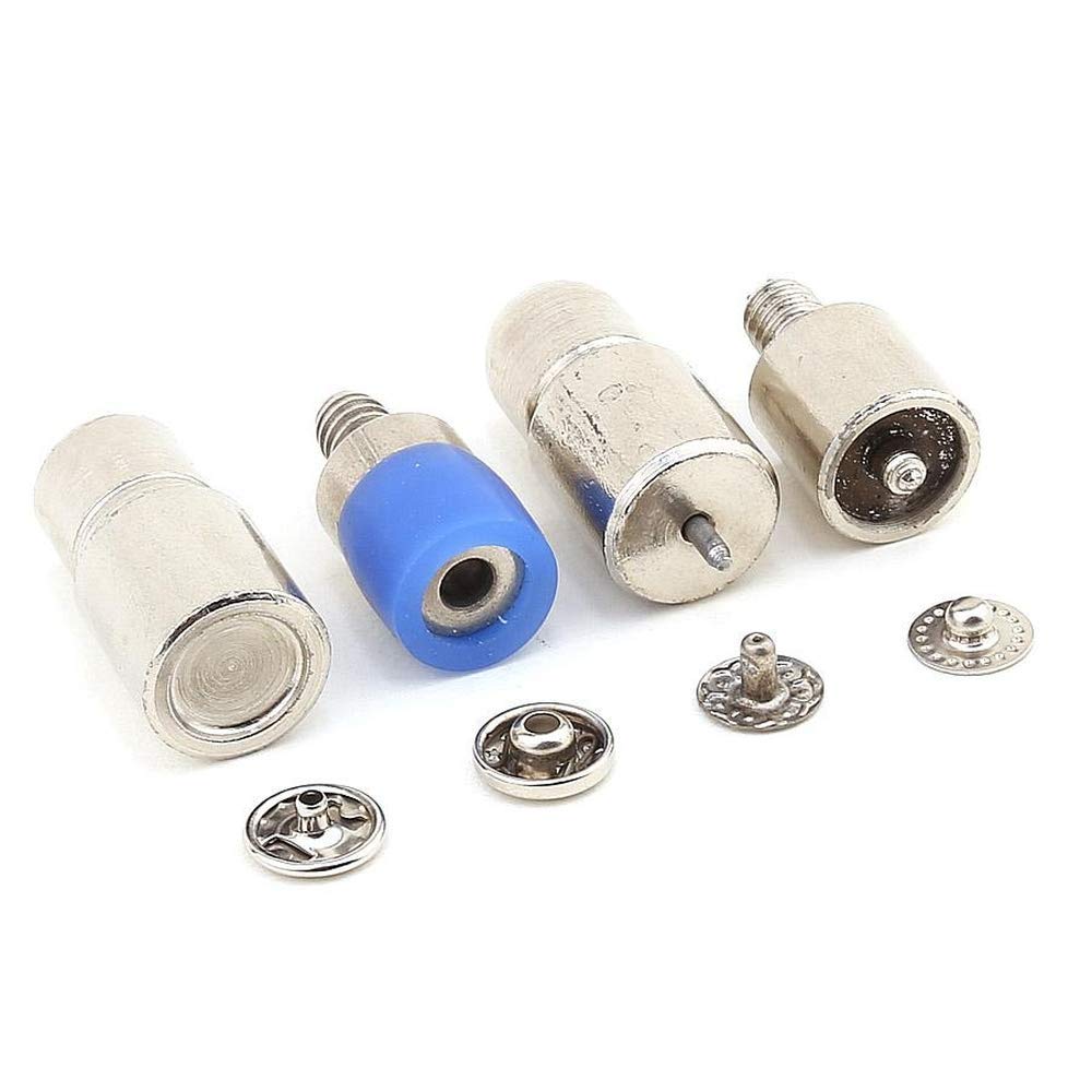720 Sets 4-Piece 15mm Silver Snap Buttons Kit with Manual Press Machine, Dies & Hole Punch Tool for DIY Clothing, Leather Crafts & Bag Making