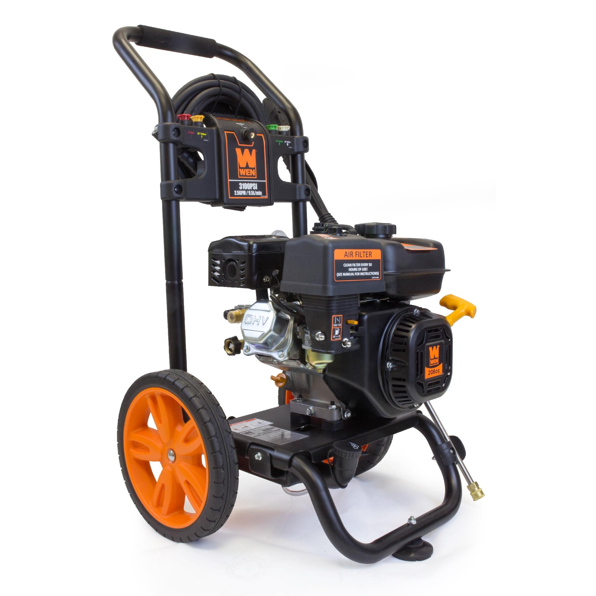 WEN PW3100 Gas Powered 3100 PSI 208cc Pressure Washer - CARB Compliant | Heavy-Duty Cleaning for Driveways, Decks & Outdoor Surfaces