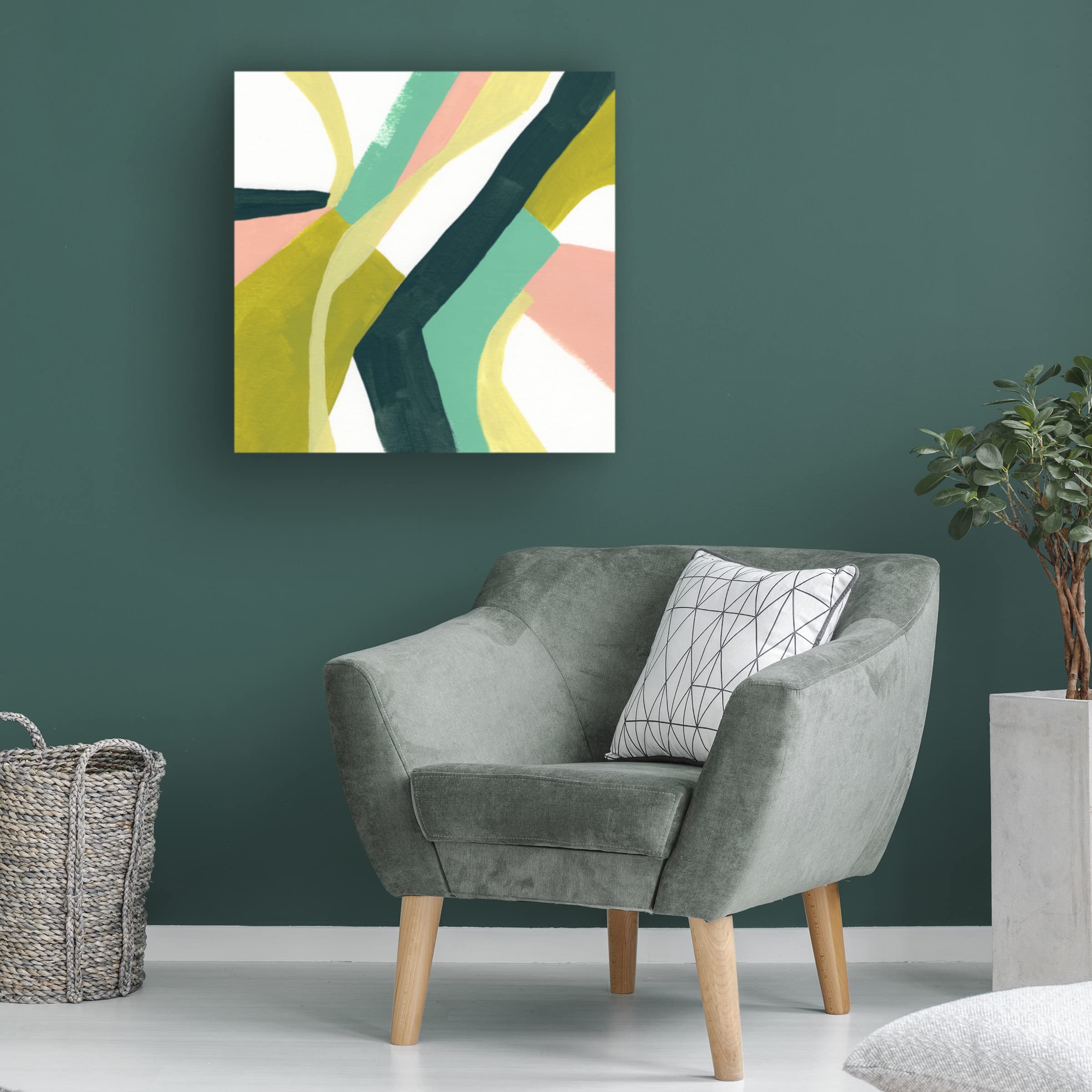 Trademark Fine Art 'Ribbon Relief I' Canvas Wall Art by June Erica Vess - Modern Abstract Painting for Living Room, Bedroom & Office Decor