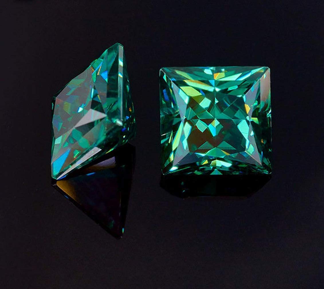 15.0CT Loose Green Moissanite Stone - VVS1 Clarity Princess Cut Brilliant Gemstone for Vintage Rings, Jewelry, Pendants, Earrings & Necklaces | Perfect for Engagement Rings, Wedding Bands & Luxury Watches