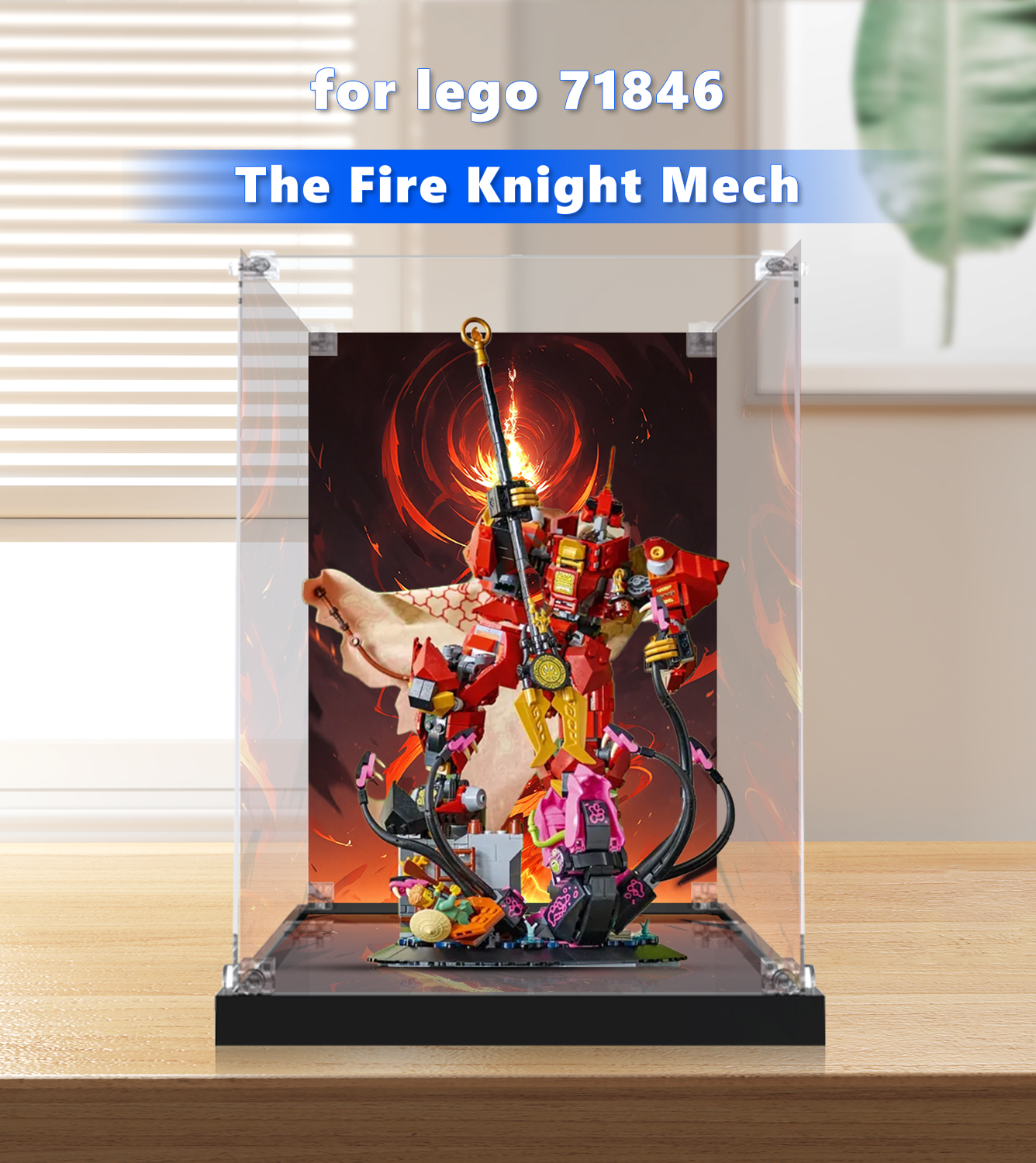 LEGO® NINJAGO® The Fire Knight Mech 71846 Display Case - Protective Showcase for Collectible LEGO Sets | Perfect for Home Decor, Office Display & Gift Giving