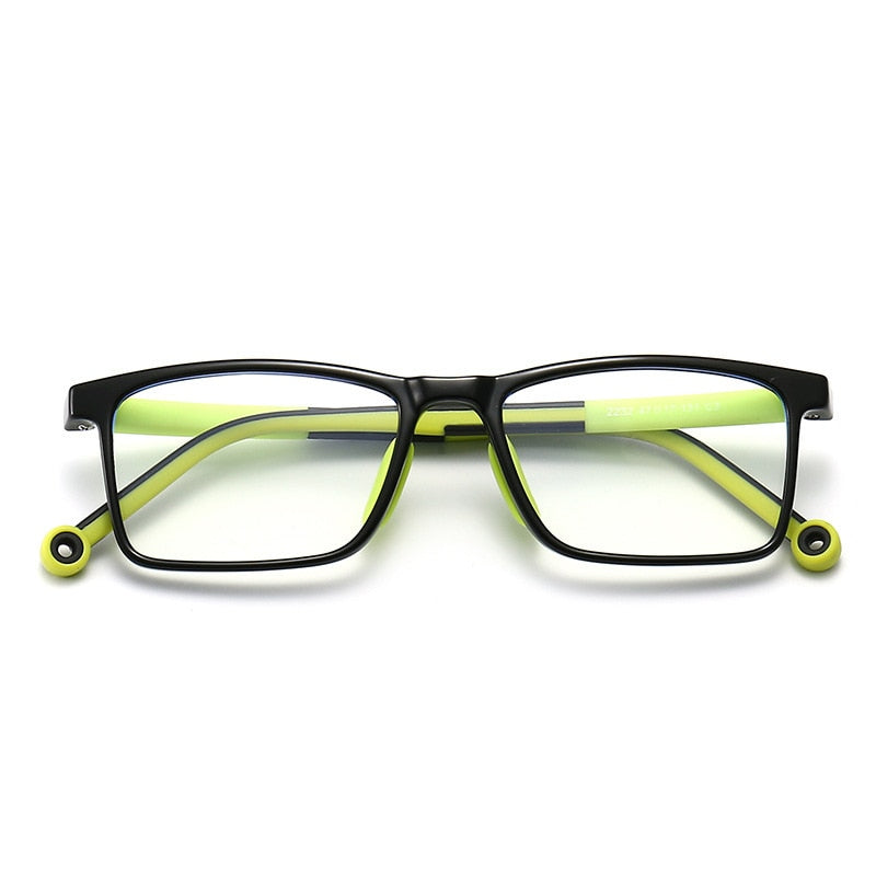 CCspace Unisex Youth Full Rim Square Silicone Eyeglasses 54673 - Trendy Lightweight Glasses for Kids & Teens - Perfect for School, Reading & Daily Wear