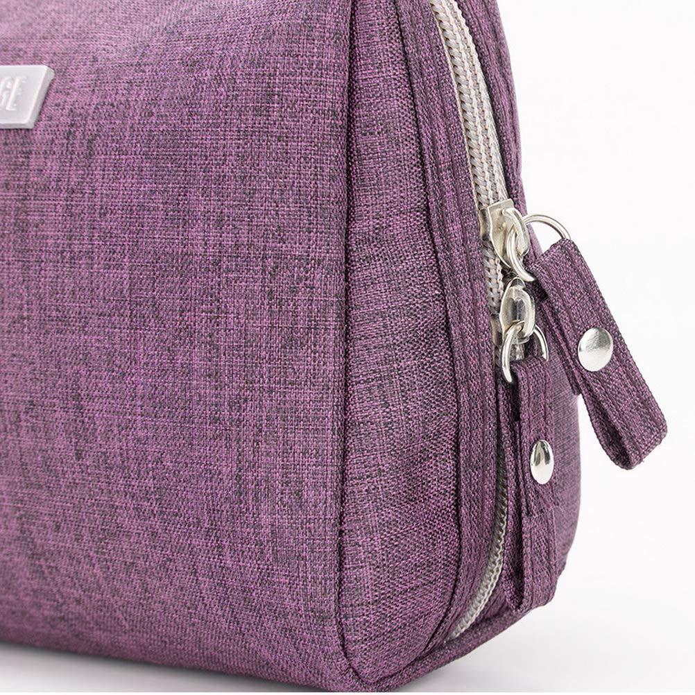 Waterproof Nylon Makeup Bag for Women - Travel Cosmetic Pouch (Purple) | Perfect Gift & Organizer