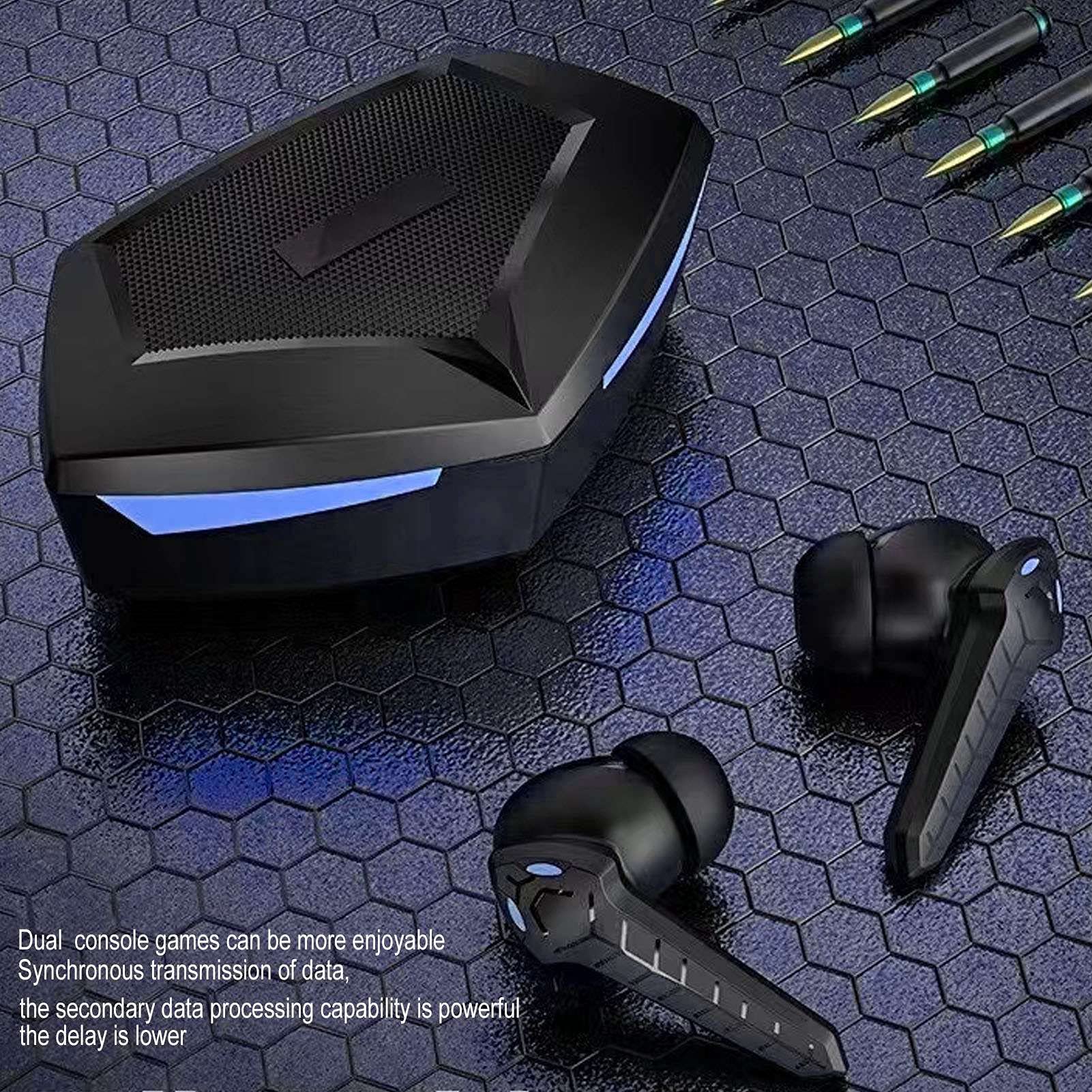 P36 Wireless Bluetooth Earbuds with Microphone - Bluetooth 5.2 Gaming Headphones with Noise Cancelling, Low Latency, Fast Charging & HD Sound - Perfect for Workouts, Running, Gym & Commuting (Black)