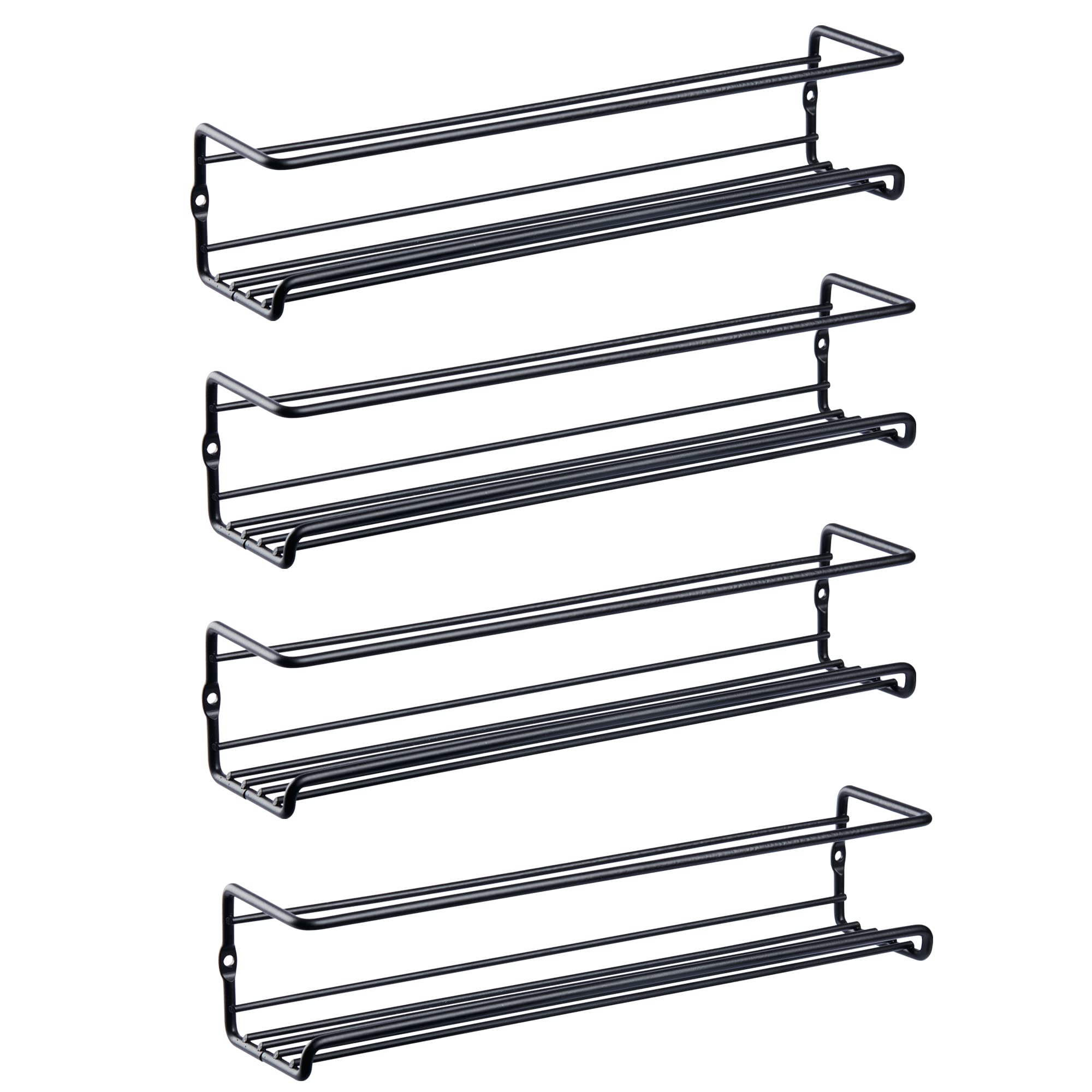 Space Saving Wall Mount Spice Rack Organizer - 4 Tier Kitchen Spice Shelf for Seasoning Jars & Bottles - Perfect for Small Kitchens, Pantries & RV Cooking Spaces
