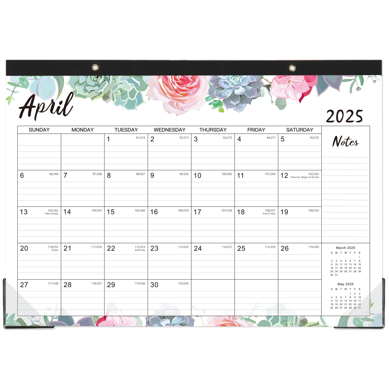 2025 Desk Calendar - Jan 2025 to Dec 2025 | 12-Month Large Monthly Planner | 17
