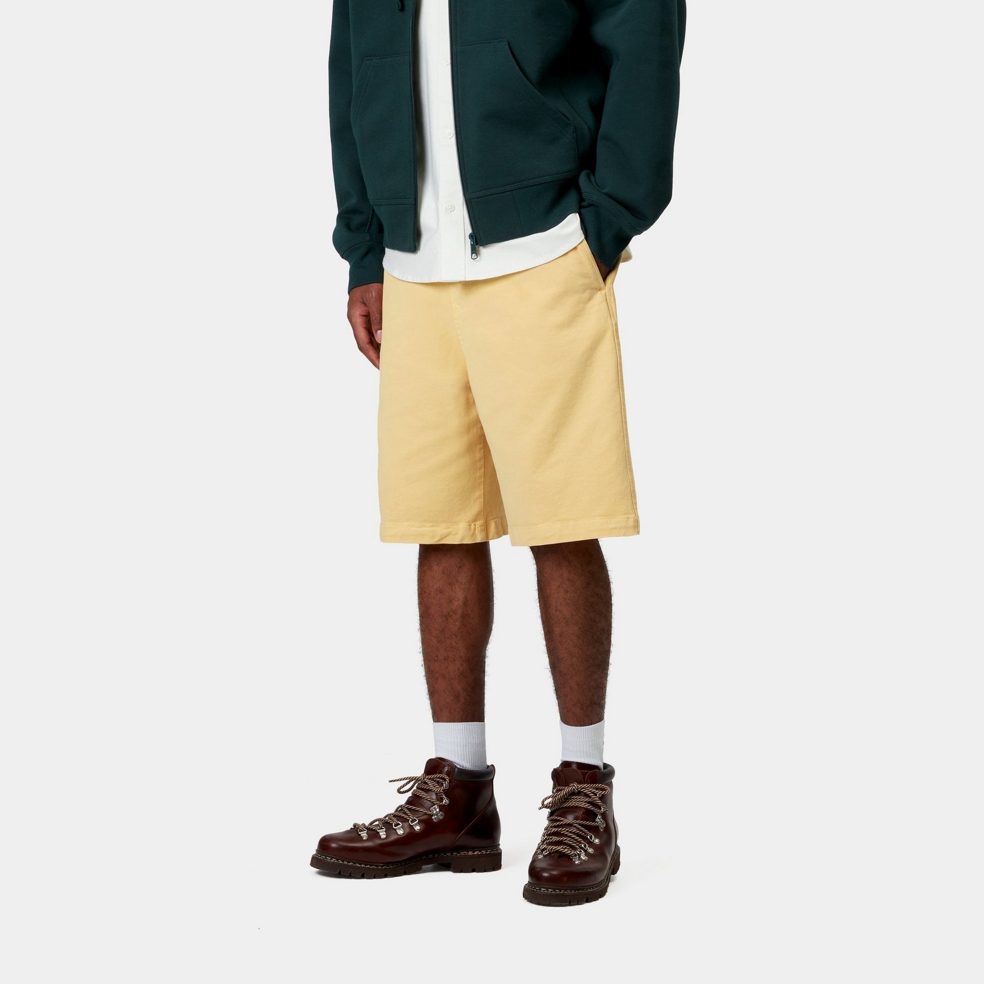 Floyde Shorts for Men - Air Yellow Garment Dyed Casual Shorts | Comfortable Summer Wear for Outdoor Activities & Beach