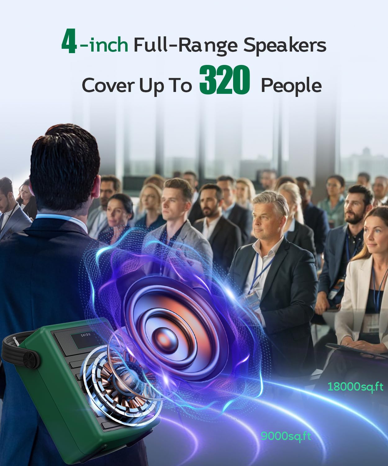 SHIDU Professional Portable Bluetooth Speaker with Wireless UHF Microphone - Voice Amplifier System with Headset & Handheld Mic for Teachers, Meetings, Speeches, Outdoor Events | Ideal for Classroom Lectures, Conference Presentations & Public Speaking