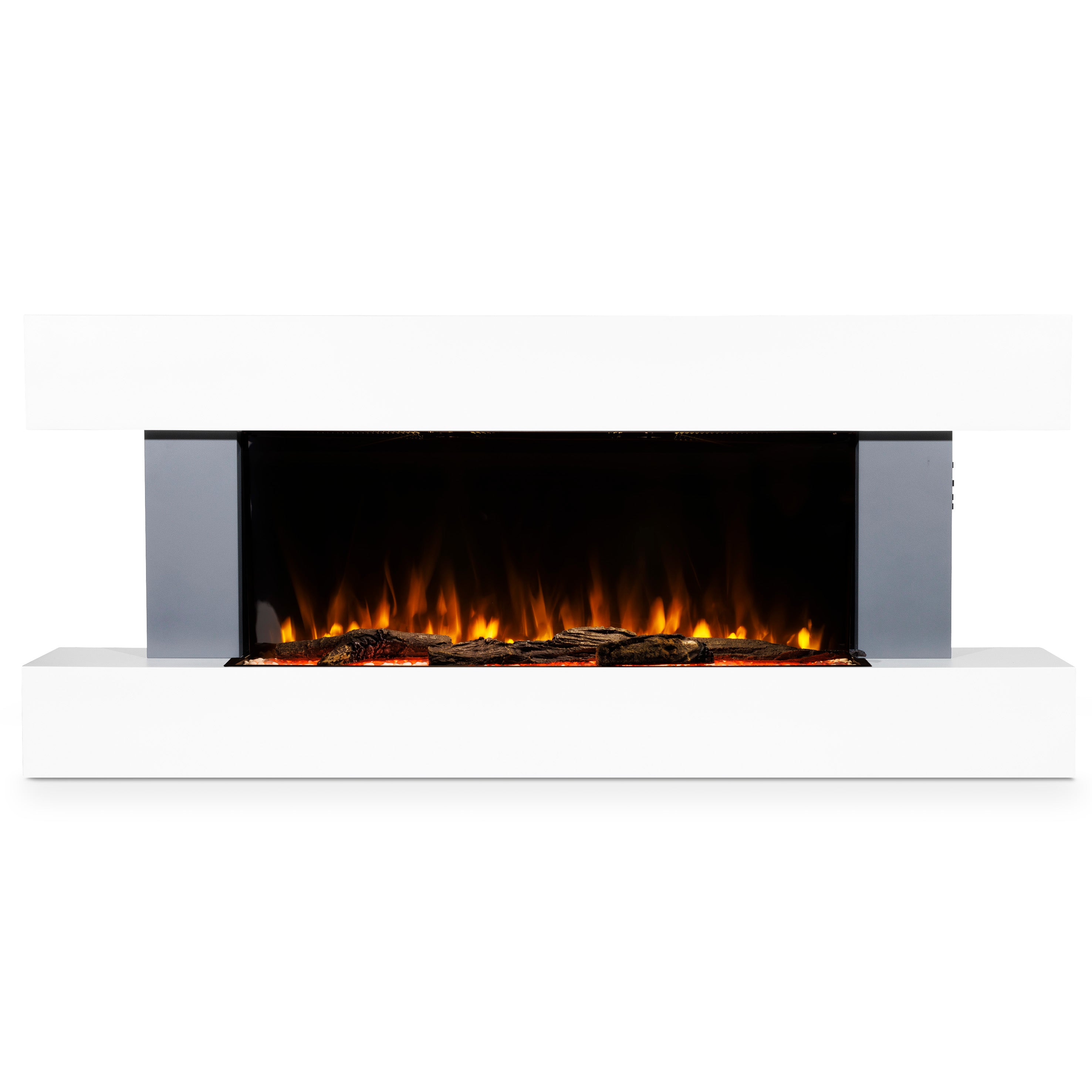 Baridi 52 Inch Electric Fireplace Wall Mount - Realistic LED Flame Effects, Grey Finish - Perfect for Living Room, Bedroom & Office Heating (Model DH112)