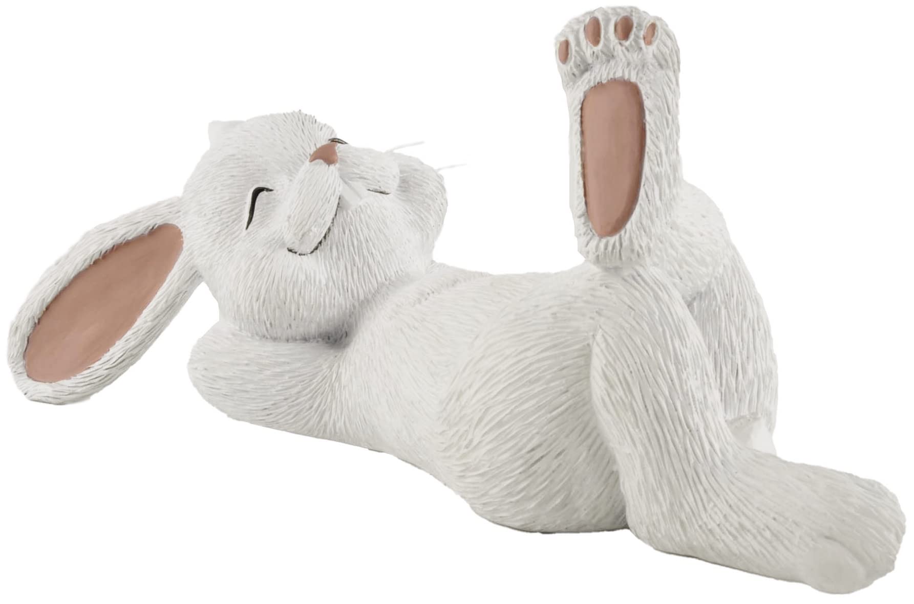 Whimsical White Bunny Rabbit Figurine - Laying on Back Cute Collectible Decor for Bunny Lovers | Perfect Easter Gift, Home Decor, Nursery Accent & Bunny Mom Present