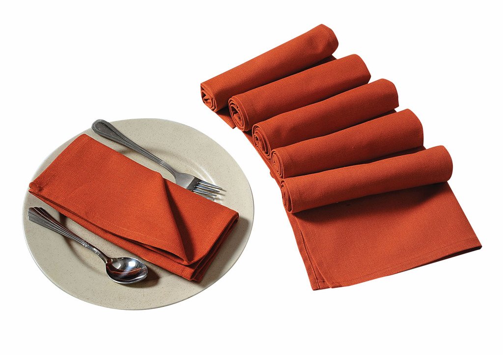 Premium YUGA 100% Cotton Plain Dinner Napkins Set - 17x17 Inches (Set of 6) - Soft & Absorbent Table Linen for Formal Dining, Parties & Everyday Use