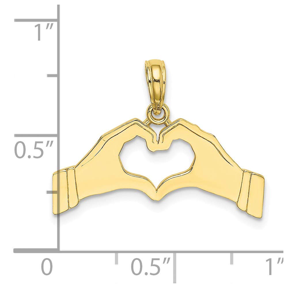 10K Yellow Gold Heart-Shaped Hands Pendant Necklace - Perfect for Valentine's Day Gifts, Anniversaries & Romantic Occasions