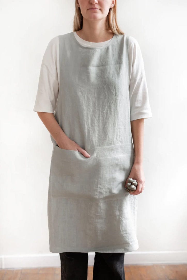 Linen Pinafore Apron with Pockets - Adjustable Straps & Large Front Pockets - Perfect for Cooking, Baking, Gardening & Crafting